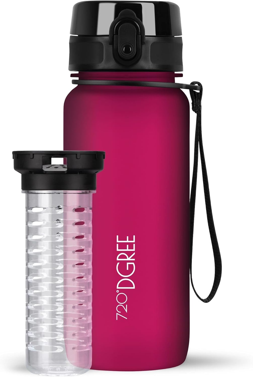 720&deg;DGREE Crystalclear 500 Ml "Uberbottle" + Fruit Sifter &ndash; Bpa-Free, Leak-Proof &ndash; Water Bottle Ideal for Children, School, Sport, Hiking, Camping, University, Travel