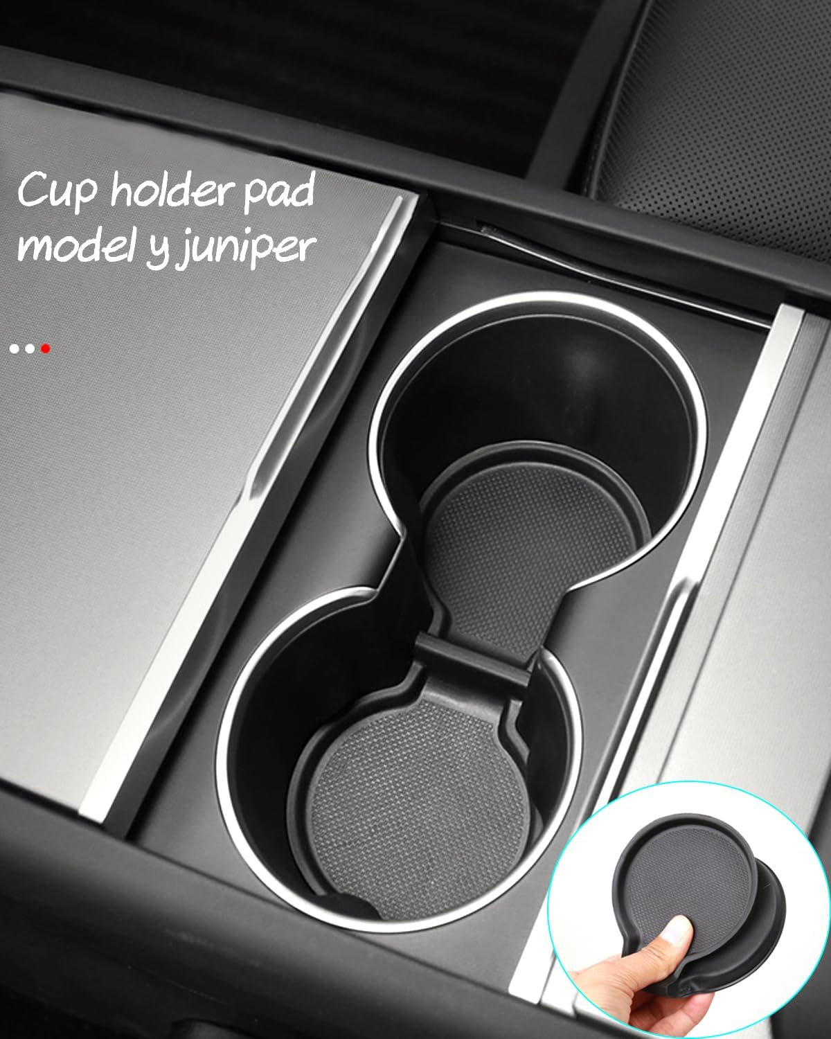 YOKOOHITECH Door Side Pocket Storage Box Liners, 4Pcs TPE Front & Rear Door Pocket Inner Organizer Trays and Cup Holder Pad Compatible with Tesla Model Y Juniper 2025 2026 image number 3