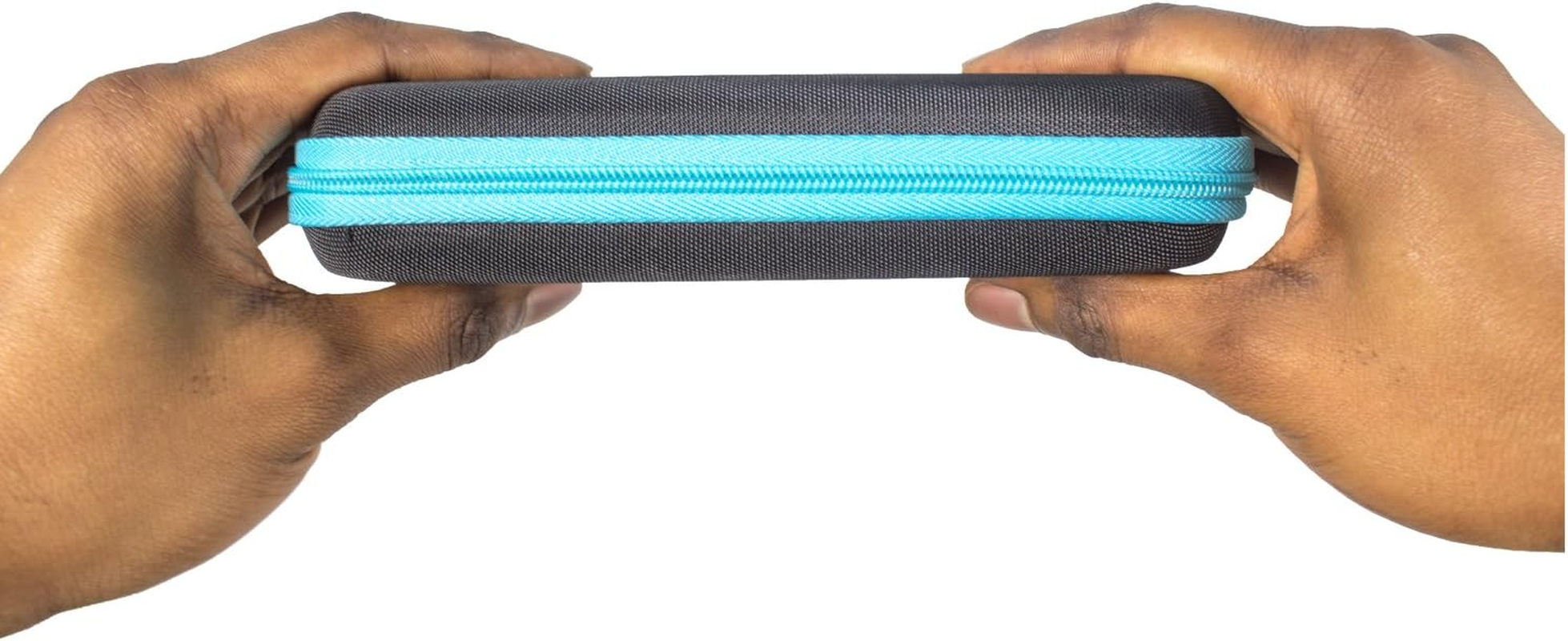 2DS XL Case, Orzly Carry Case for New Nintendo 2DS XL - Protective Hard Shell Portable Travel Case Pouch for New 2DS XL Console with Slots for Games & Zip Pocket - Blue on Black image number 2