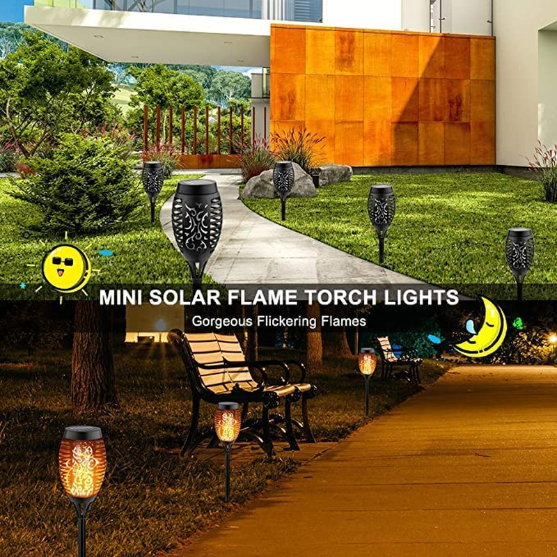 Solar Torch Light with Flickering Flame, 6 Pack Torches Solar Landscape Lights Outdoor Christmas Decoration Lights for Pathway Garden Patio Yard Auto On/Off IP65 Waterproof image number 4