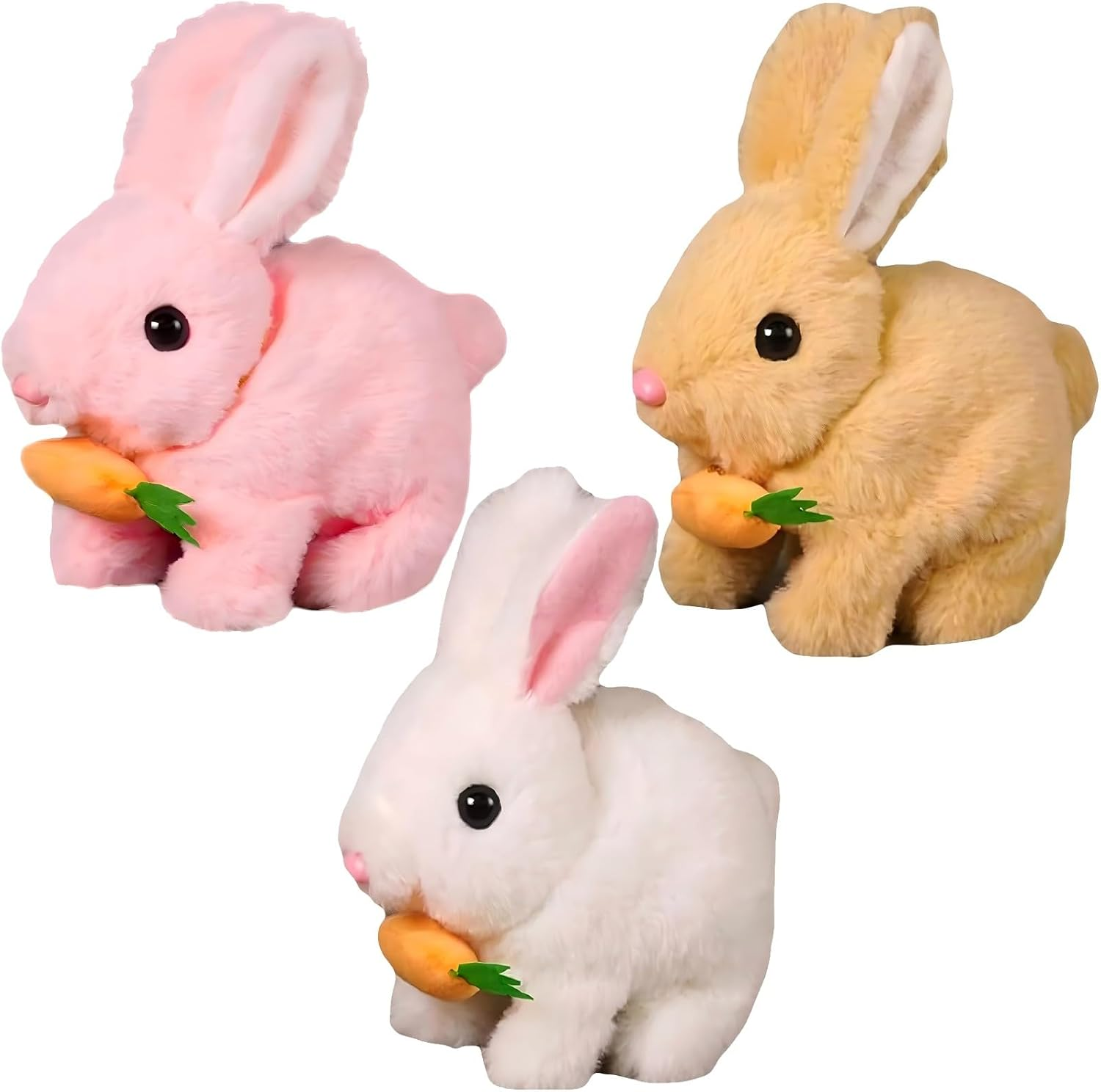 Bunby Cute - Easter My Realistic Bunny Toy for Kids, Interactive Realistic Rabbit Toy - Jumping, Twitching, and Shaking Ears, Bunny Toys, Bunbi (Brown)