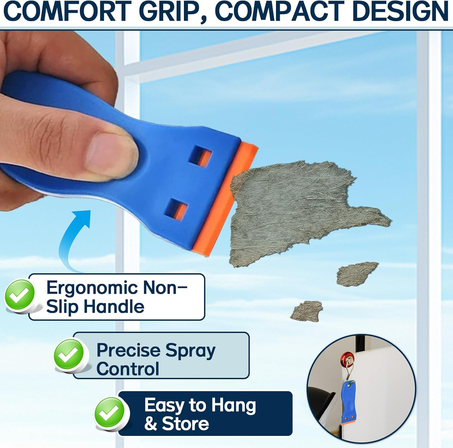 Sticker and Adhesive Remover Spray with Scraper, Multi-Surface Sticky Stuff Remover for Labels, Tape Residue, and Grease, Safe for Car, Glass, Plastic, and Wood, 120Ml image number 4