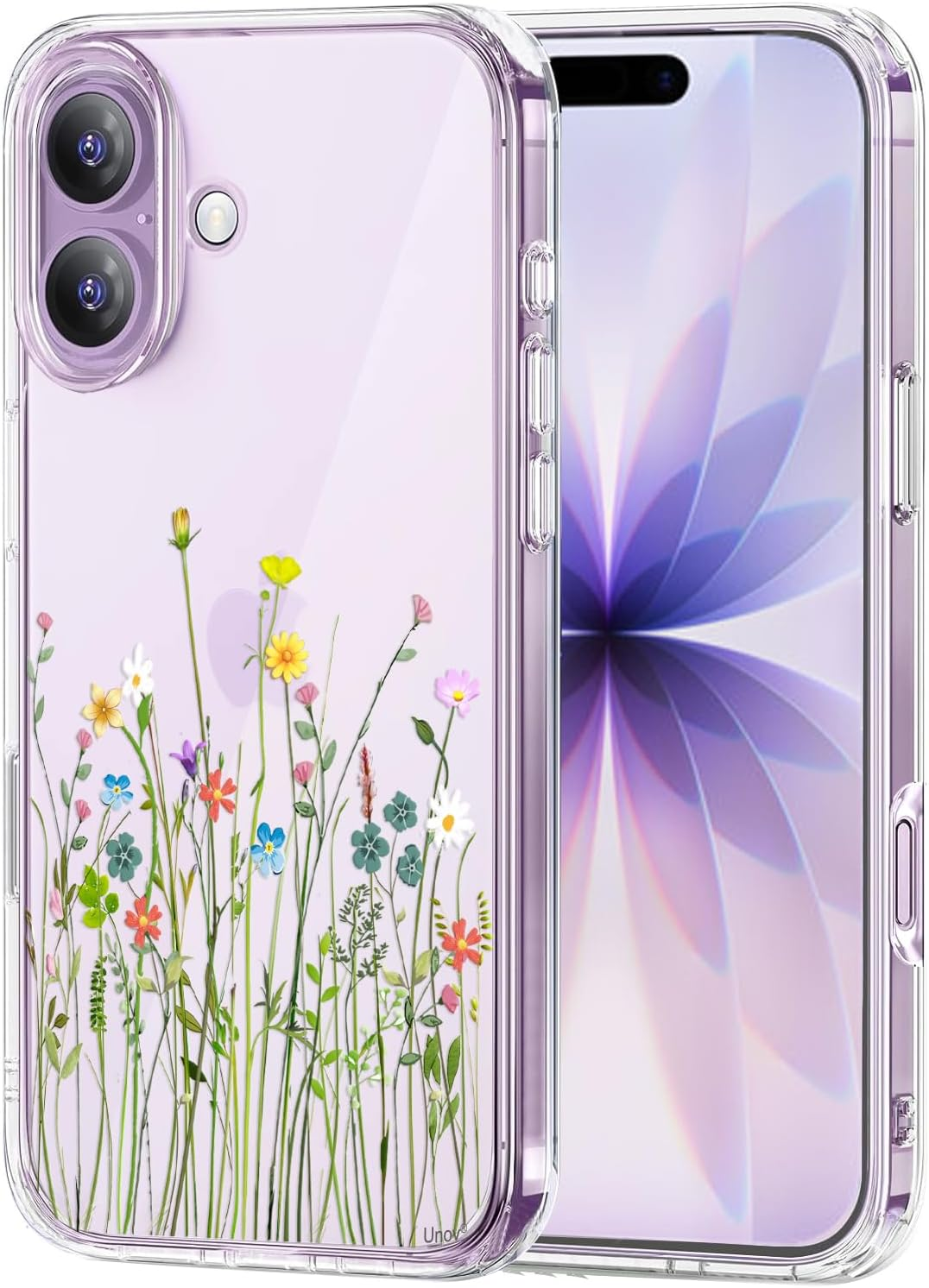 Unov Case Compatible with Iphone 17 Case Clear with Design Embossed Floral Pattern Soft TPU Bumper Slim Protective 6.3 Inch (Flower Bouquet) image number 4