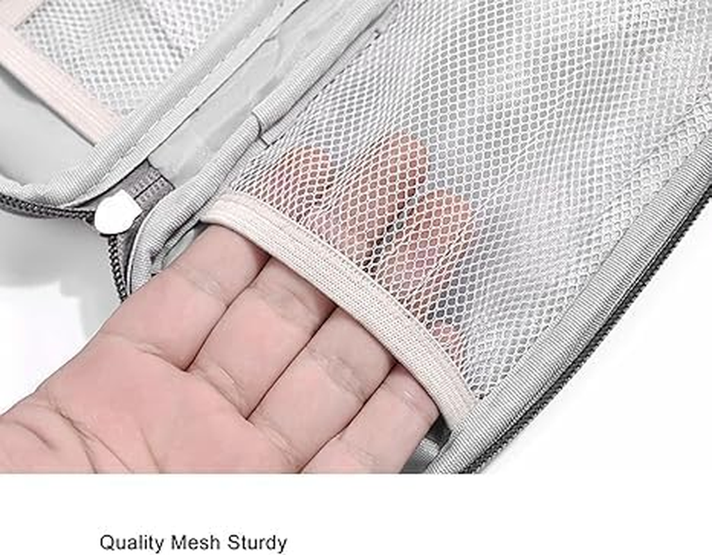 Electronics Organizer Bag Pouch Cable Charger Case Travel Shockproof Cord Carrying Case for Earphone Powerbank USB Hard Drive SD Card (Grey) image number 4