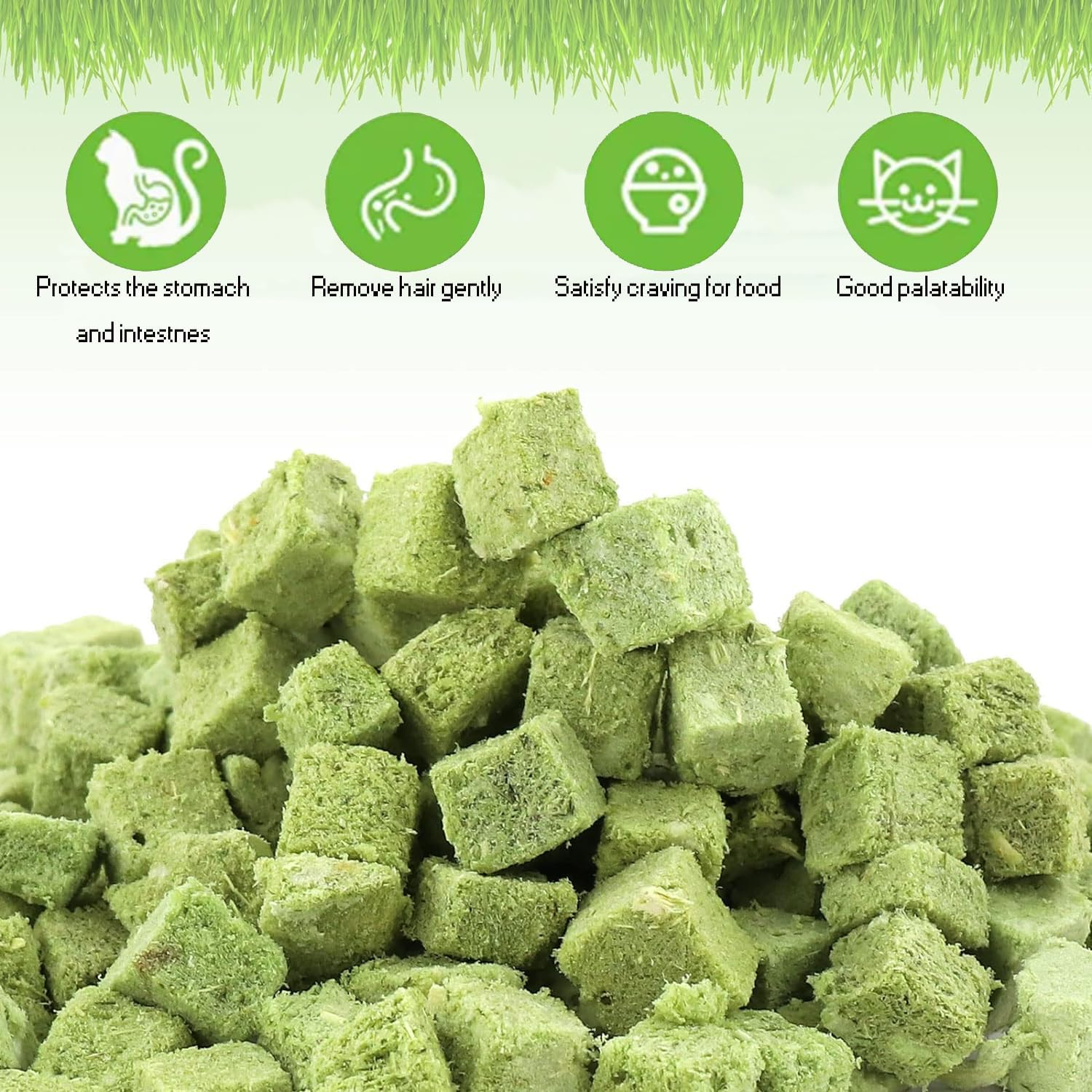 500G-Cat Grass Treats, Catnip Chew Toys for Cat, Natural Dried Snacks Grinding Rod for Indoor Kitten, Edible Cat Molar Toys for Cleaning Teeth Remove Hairball (Cat Grass Granule) image number 5