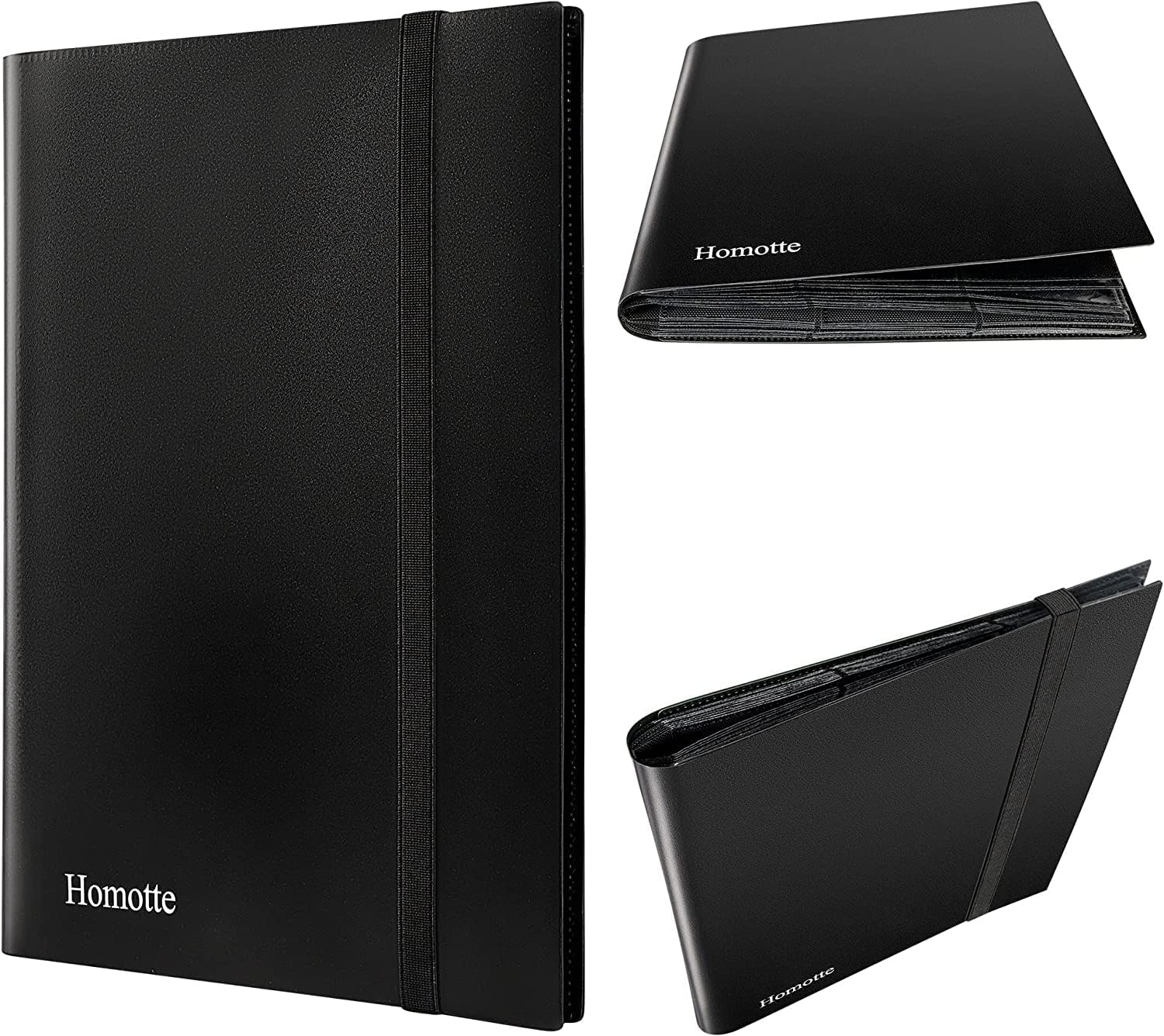 Trading Cards Binder, 9 Pocket Baseball Football Binder 360 Side Loading Trading Card Holder, Standard Size Card Organize Album for Sports TCG(BLACK) image number 3