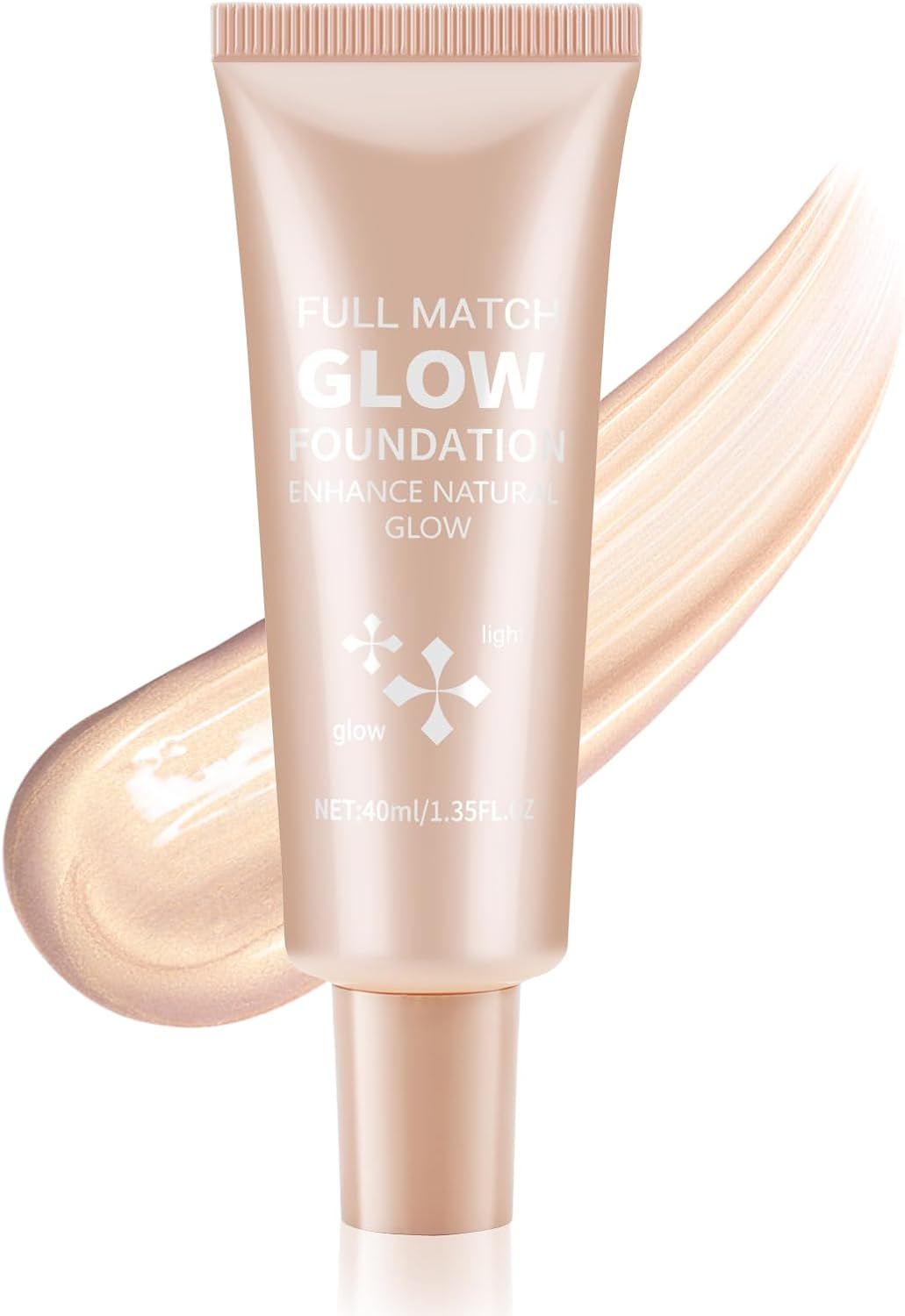 Boobeen Liquid Foundation Makeup, Waterproof Dewy Foundation with Slight Shimmer, Illuminator Highlighter, Luminous Silk Foundation to Enhance Skin Natural Glow