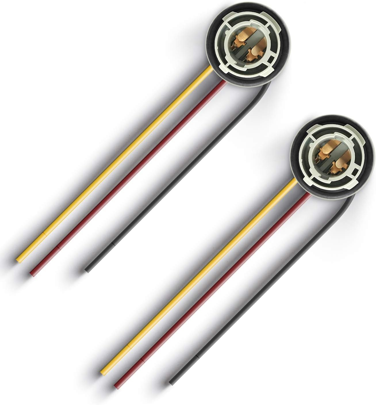 1157 BAY15D Turn Signal Brake Light Bulb Socket Wire Harness Connector(Pack of 2)