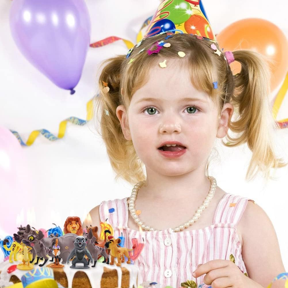 Babioms 12 Pieces Lion Cake Decoration, Cartoon Cake Toppers, Lion Figures Set, Cupcake Toppers Figures Lion King for Children Birthday Party Cake Decoration Supplies image number 4