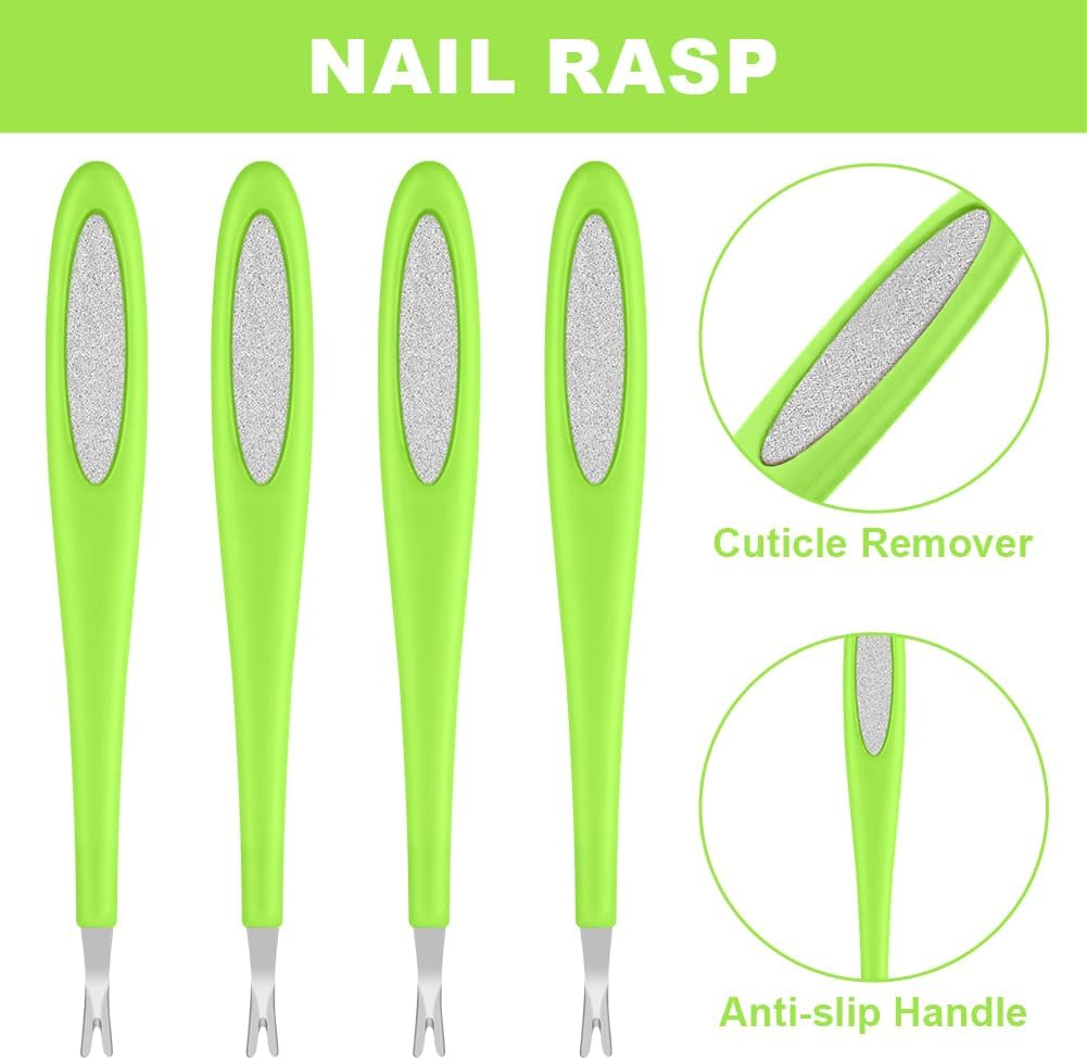 Alaoo Pack of 4 Cuticle Pushers, Cuticle Trimmer for Women, Cuticle Pusher Gentle for Nail Bed, Plastic Handle, Cuticle Pusher, Nail Art Tools for Processing Cuticle, Manicure, Green image number 3