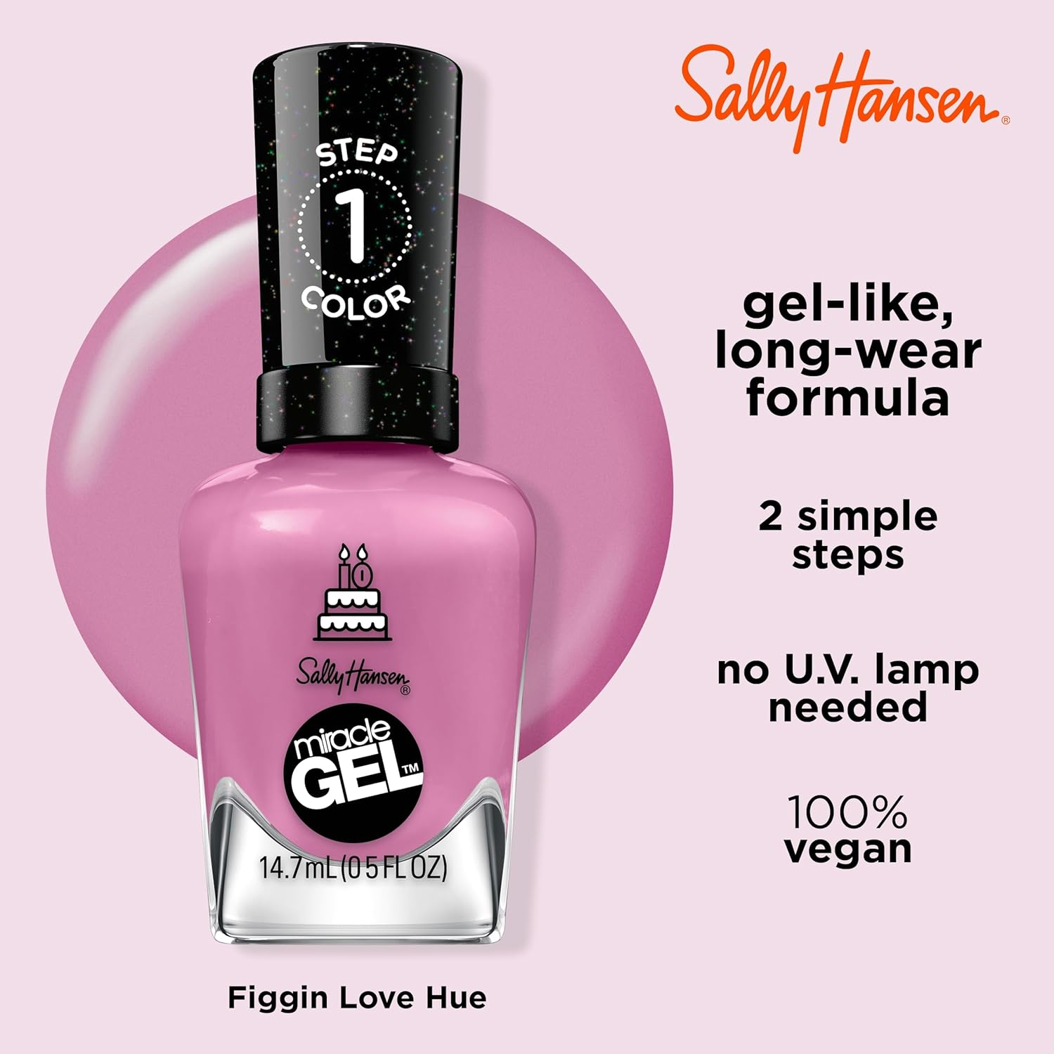 Sally Hansen Miracle Gel Nail Polish - Friggin' Love Hue, 14.7 ML (Pack of 2) image number 5