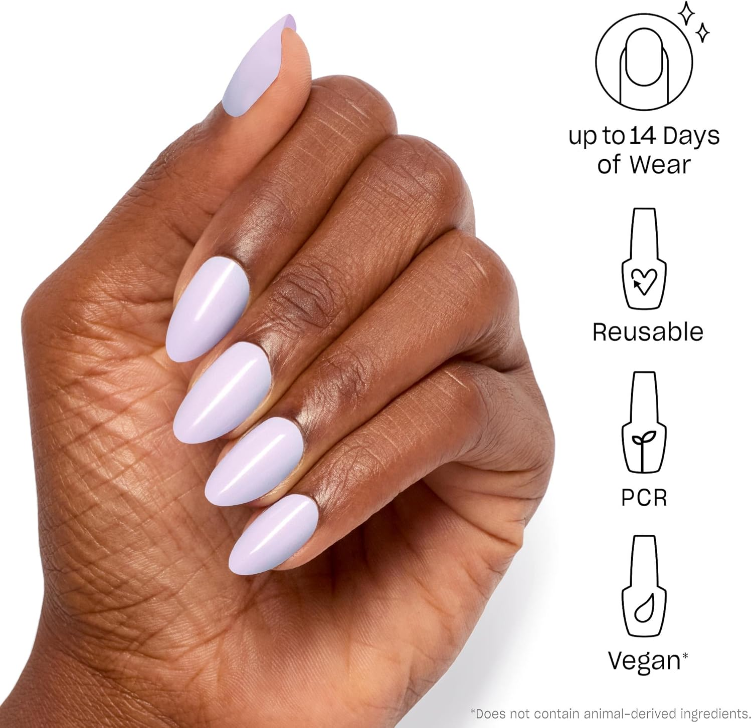 OPI Xpress/On Press on Nails, up to 14 Days of Wear, Gel-Like Salon Manicure, Reusable, Vegan, Sustainable Packaging, with Nail Glue, Polly Want a Lacquer? image number 2