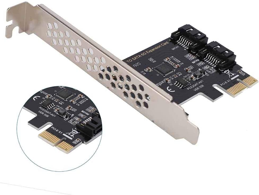 PCI Card, PCI Express to SATA 3.0 2-Port SATA III 6 Gbps Expansion Adapter Cards PCI-E Cards image number 4
