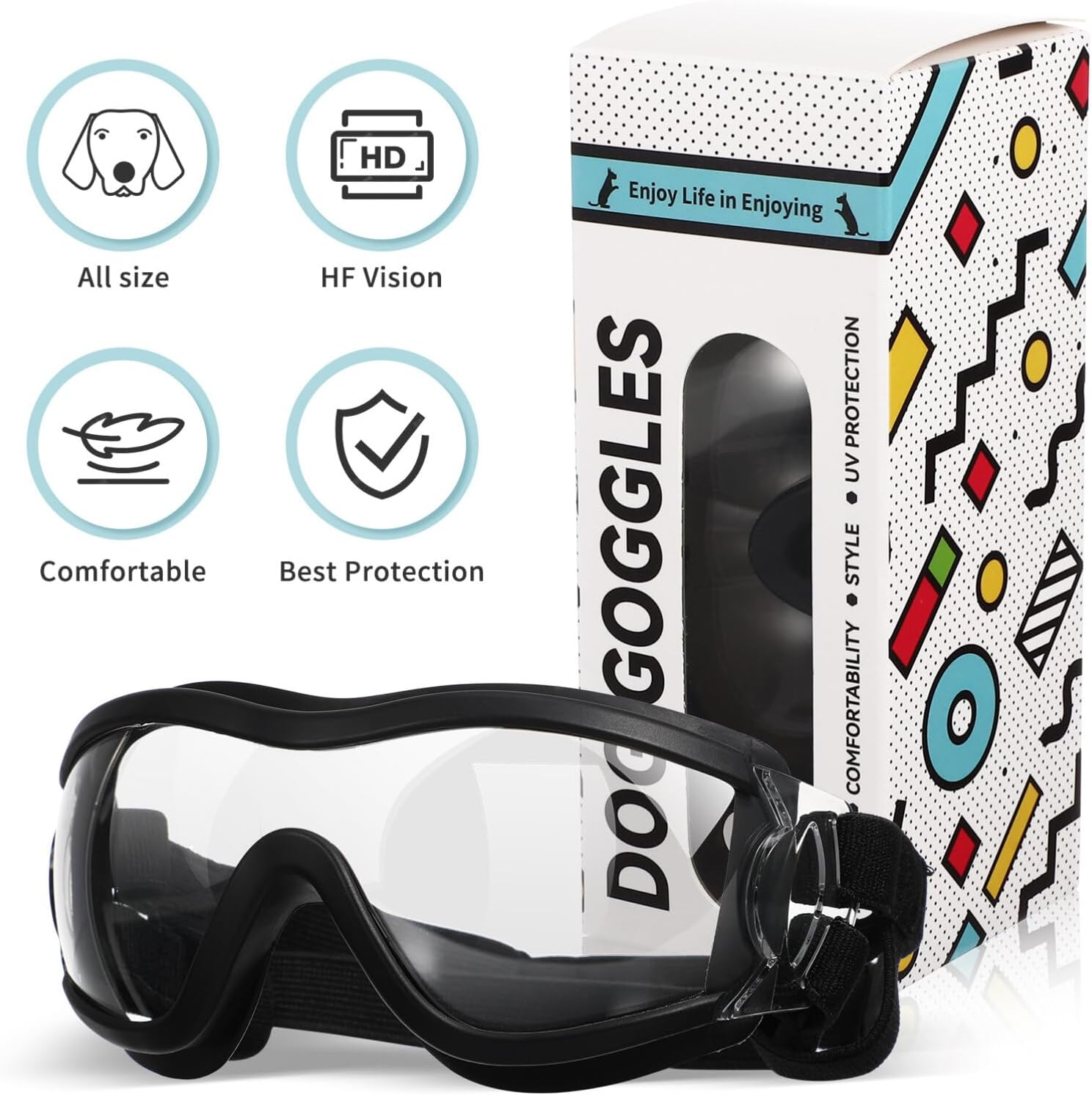 Iplusmile Pet Goggles Windproof Eye Protective Glasses Uv Protection for Dogs and Puppies Lightweight Outdoor Eyewear with Adjustable Strap image number 2