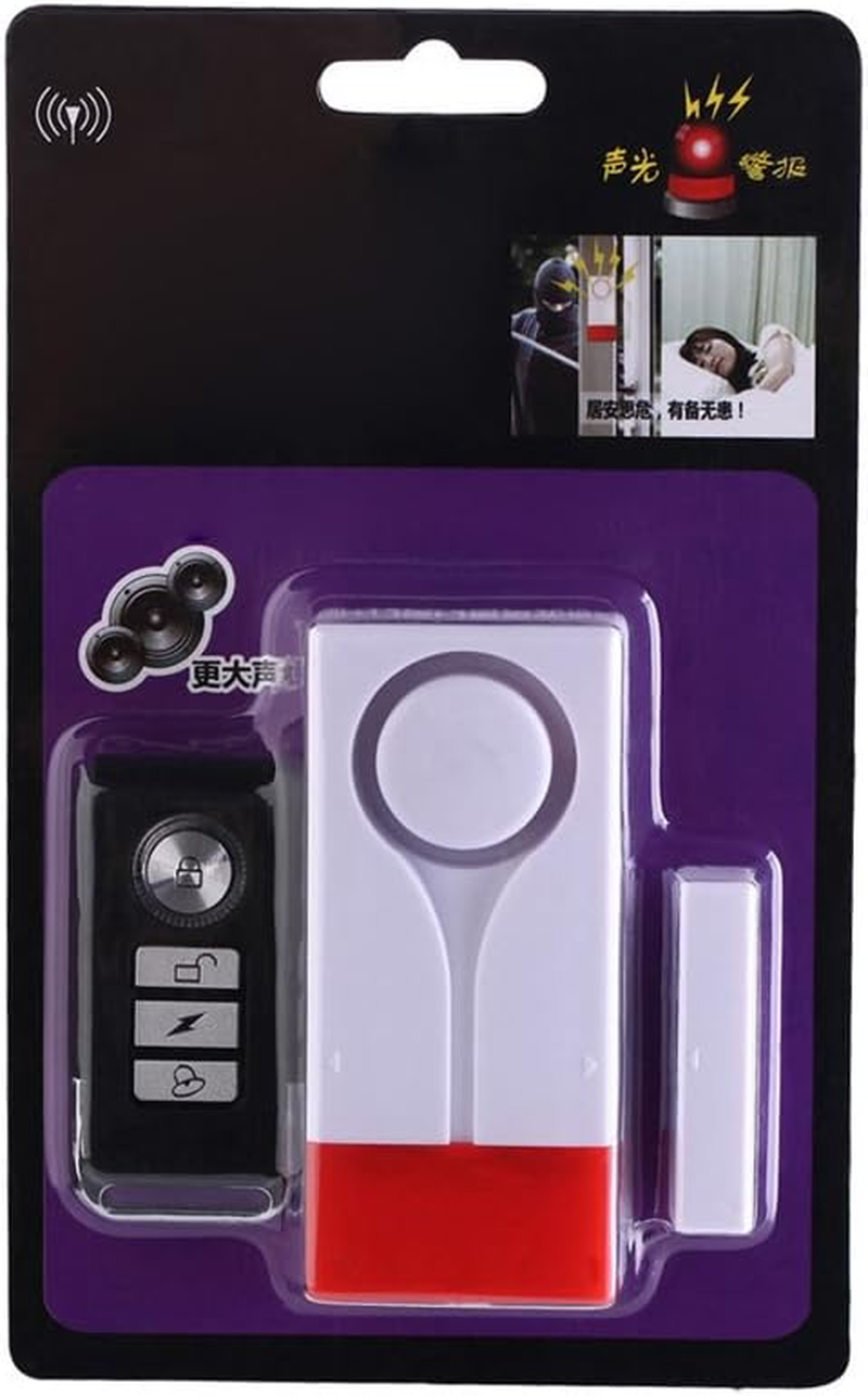 Mengshen Door and Window Alarm - Wireless Burglar Alert with 105Db Loud Sound and Bright Light, Easy to Install (Includes 2 Alarms and 1 Remote Control) image number 5