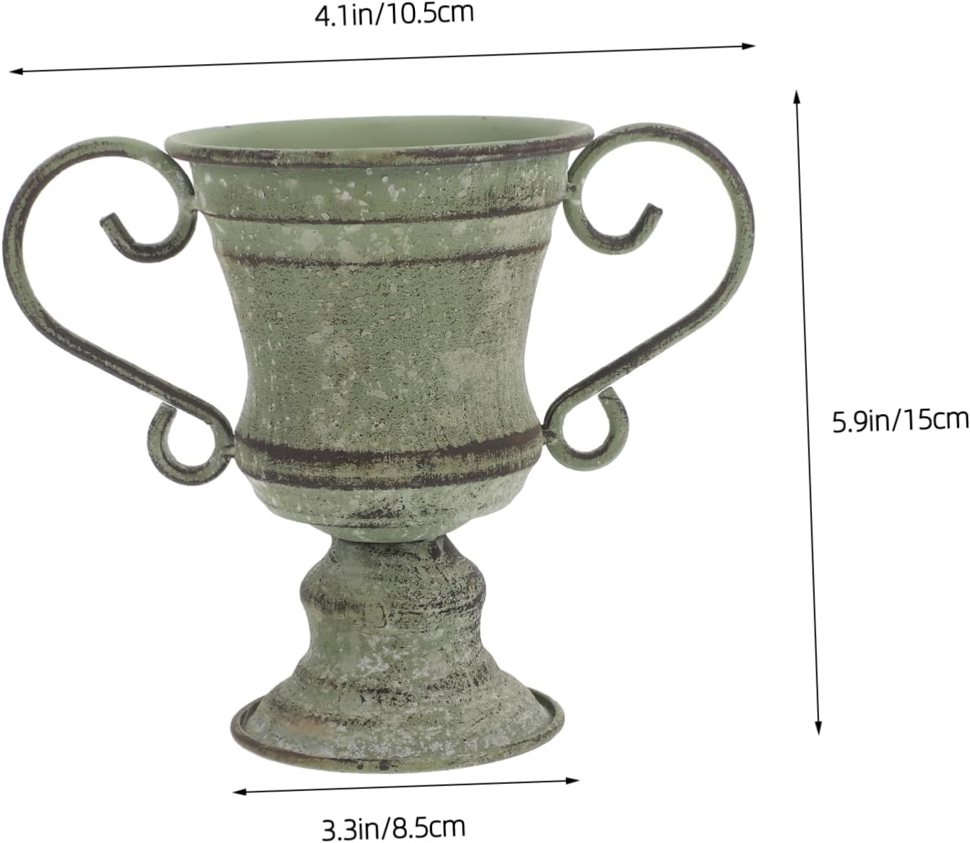 Happyyami Vintage Rustic Planter Pot for Outdoor Plants and Garden Decoration, Green Distressed Flower Pot for Balcony Patio, Decorative Flower Planter Suitable for Garden and Home Gardening image number 6