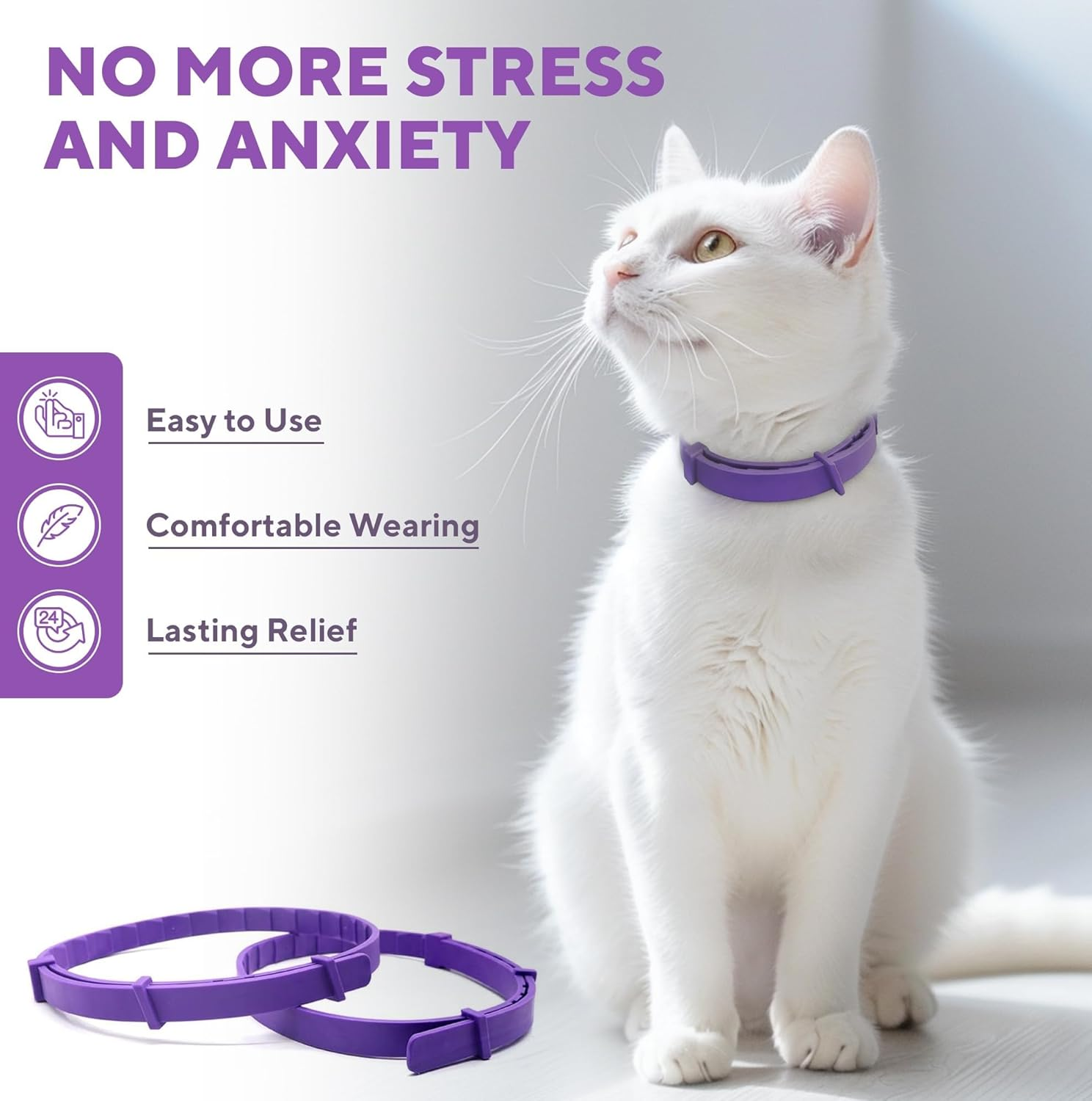 Cat Calming Collar & Pet anti Anxiety Products - Feline Calm Pheromones Collars & Cats Stress Relief - Relaxivet Comfort Helps with Pee, New Zone, Aggression, Fighting with Dogs & Other Behavior image number 6