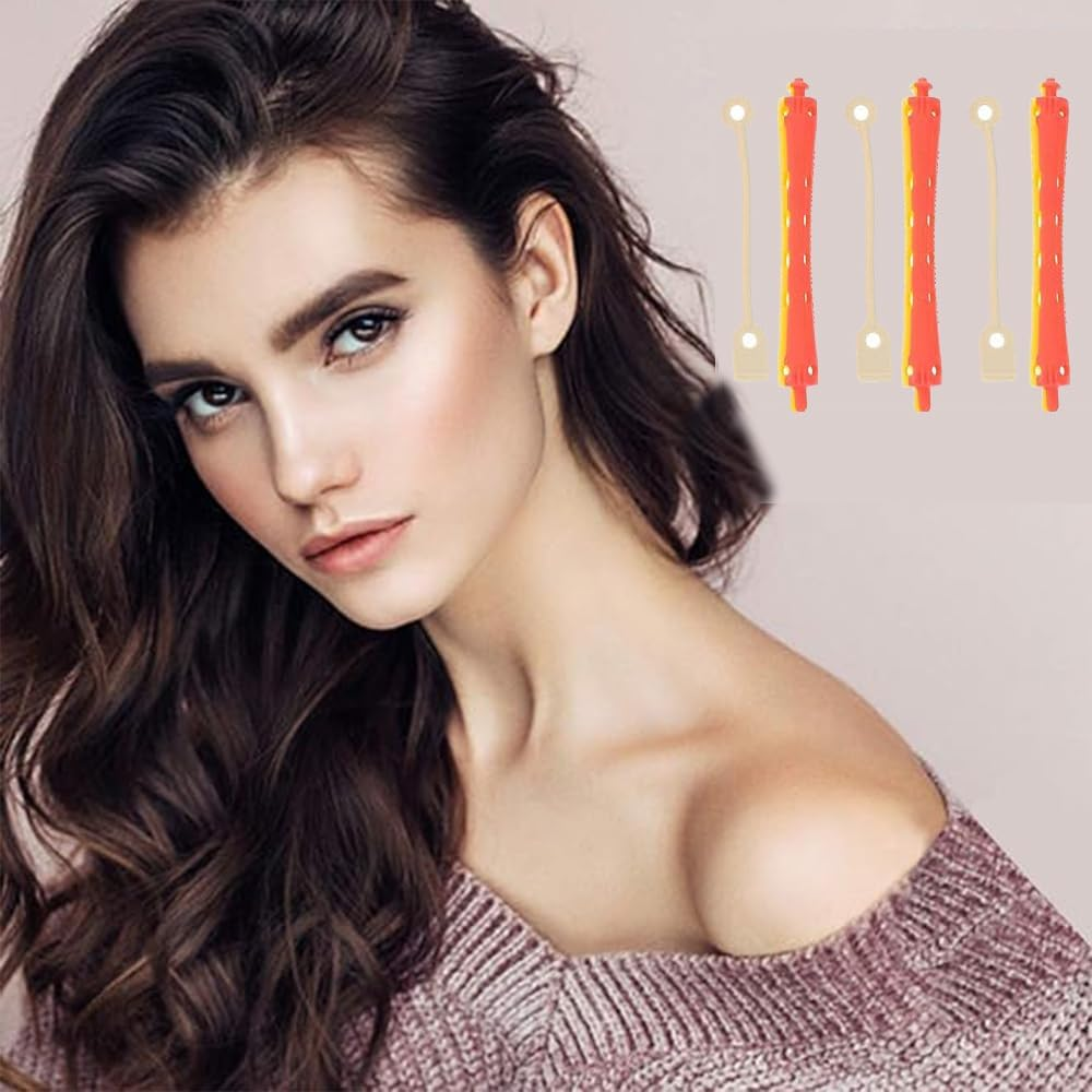 24-Piece Hair Perm Rods with Rubber Bands, Hair Styling Natural Hair Curler,Curly Hair Tools,Hollow Roll Hair Rollers for Short Hair, Professional Salon Perm Tools for Men and Women image number 6