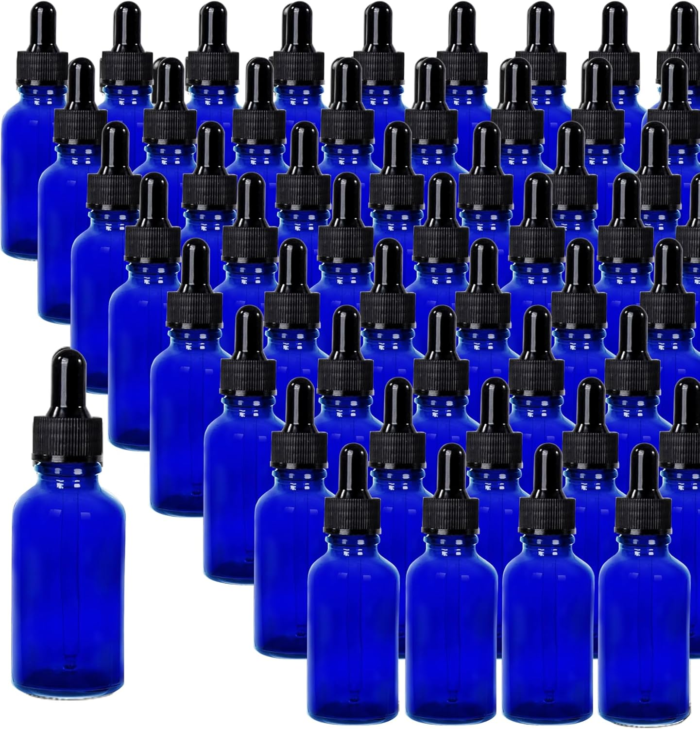 Easeen 48 Pack 1Oz Glass Dropper Bottles, Green Eye Dropper Bottles with Glass Droppers for Essential Oils, Perfumes (30Ml, Green)