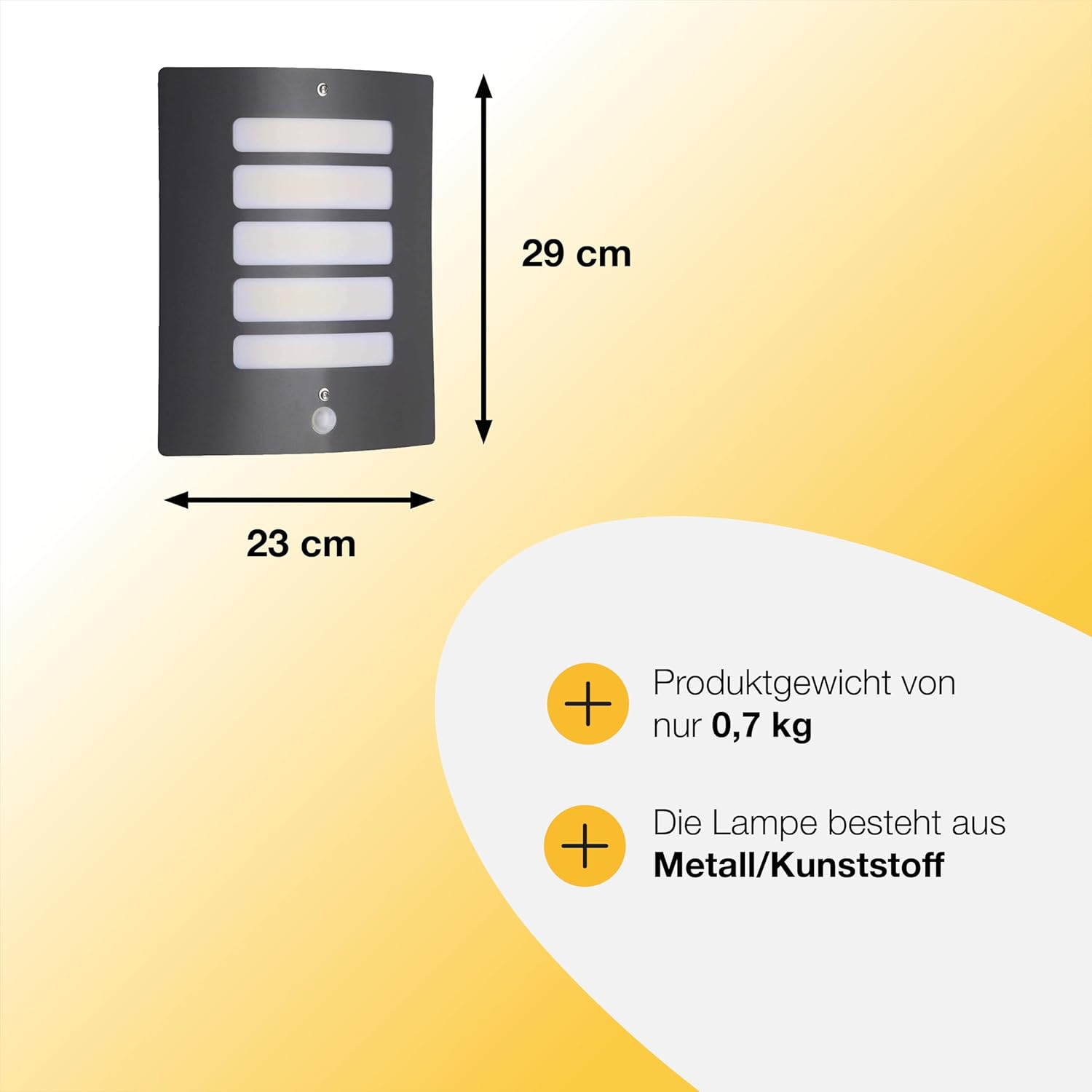 BRILLIANT Lamp Todd Outdoor Wall Light Motion Detector Anthracite | 1X A60, E27, 60W, Suitable for Standard Lamps (Not Included) | Scale a ++ to E | IP Protection Class: 44 - Splash-Proof - Black image number 6