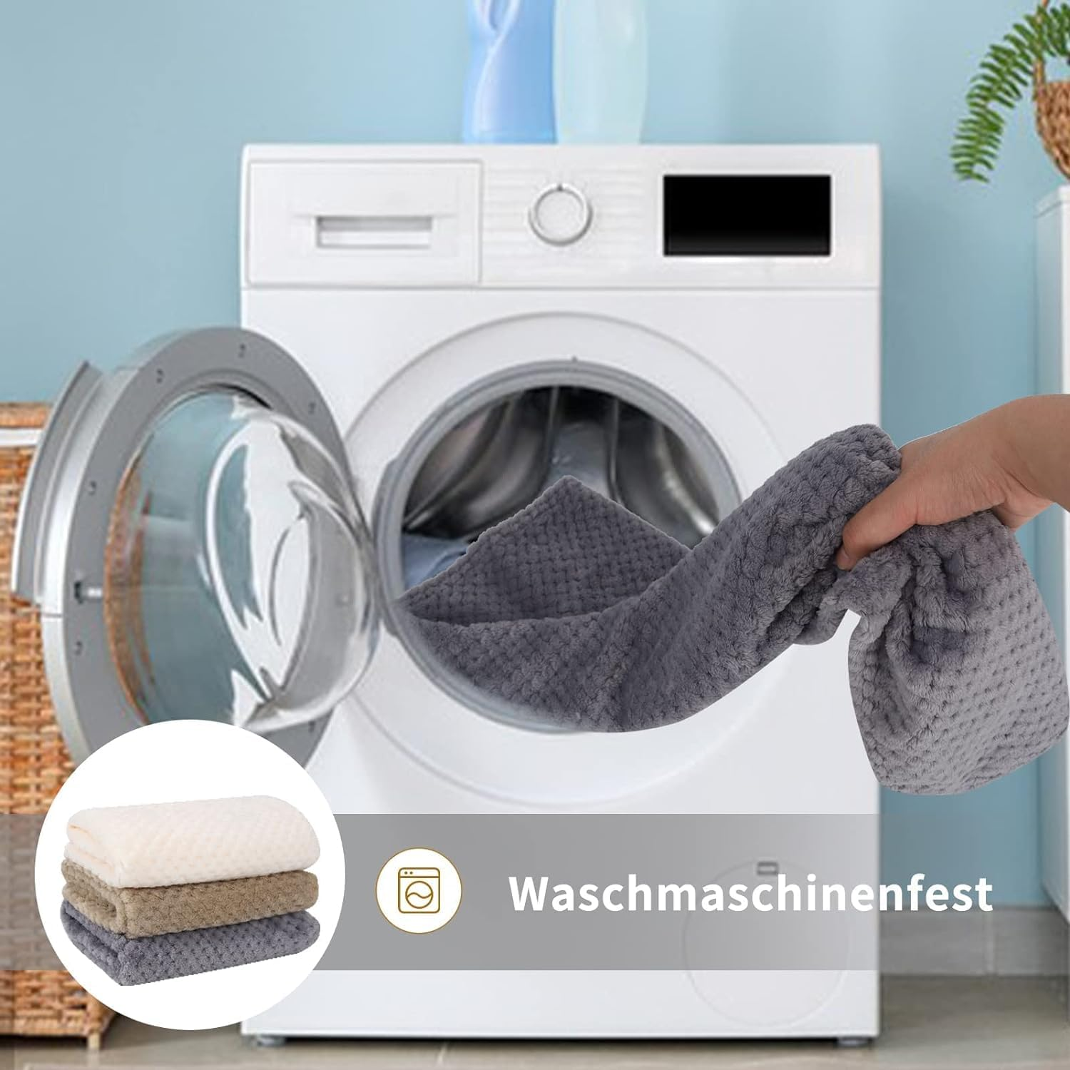 Fluffy Dog Blanket 3 Pcs Flannel 45X65Cm Washable Cat Soft and Warm Pet Blankets for Rabbits Dogs Small, Sofa, Car, Travel, Keep Pets (Khaki, White, Grey) image number 5