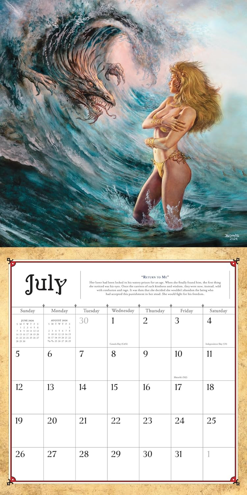 Boris Vallejo and Julie Bell'S Fantasy Wall Calendar 2026 image number 3