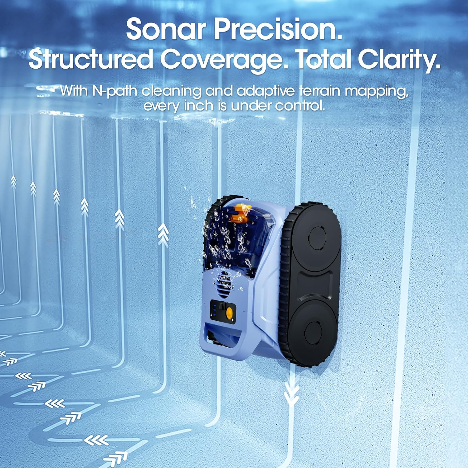 [2026 Release] Automatic Robotic Pool Vacuum for Inground & above Ground Pools, Wall Climbing Pool Vacuum Cleaner, Cleans Floor, Walls, Waterline, Drain & Skimmer up to 2150 Sq. Ft., 190 Min image number 6