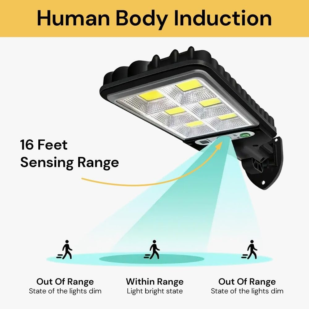 Spendeal 2 Pack Solar Lights Outdoor, 108 COB LED Solar Street Light Motion Sensor Outdoor Solar Security Wall Light Flood down Light Lamps, for Street Path Garden Patio Fence Yard Porch