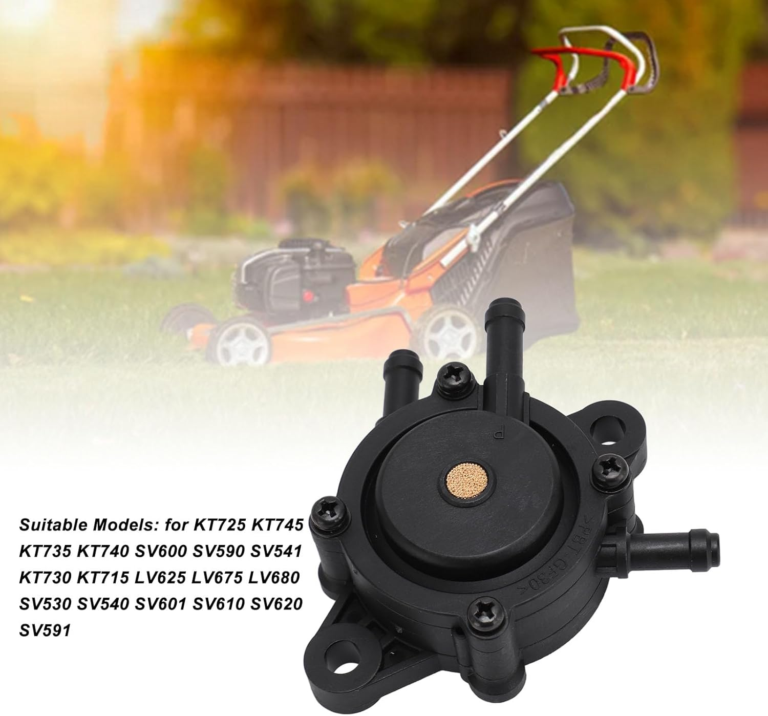 Lawn Mower Fuel Pump Part, Lawn Mower Accessory Lawn Mower Fuel Pump Easy to Install for KT740 SV600