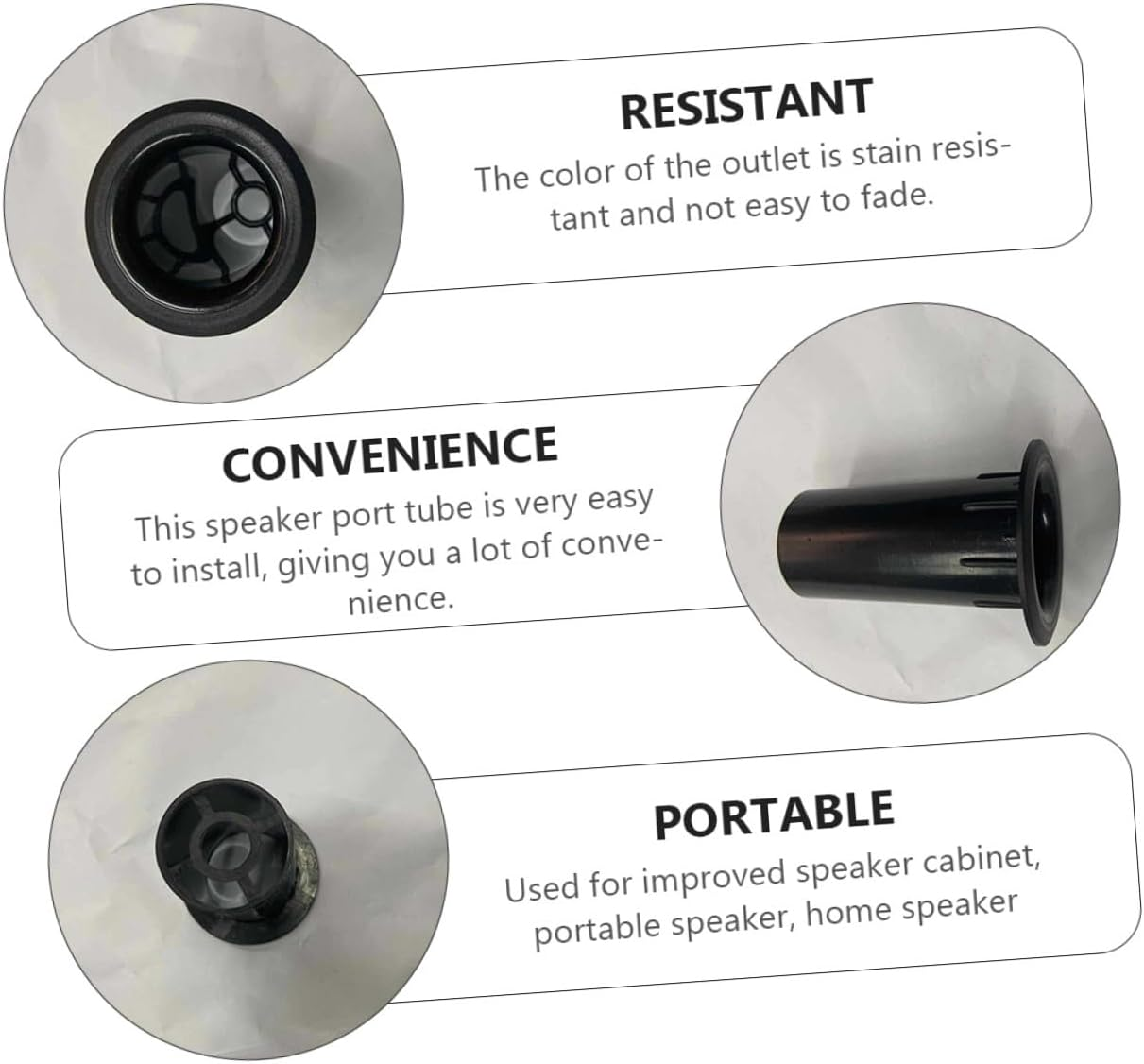 JEWEDECO 20PCS Bass Reflex Tube Speaker Port for Woofer Box Plastic Subwoofer Vent Tube Replacement for Home Car Portable Speakers Easy Install Audio Accessory image number 5