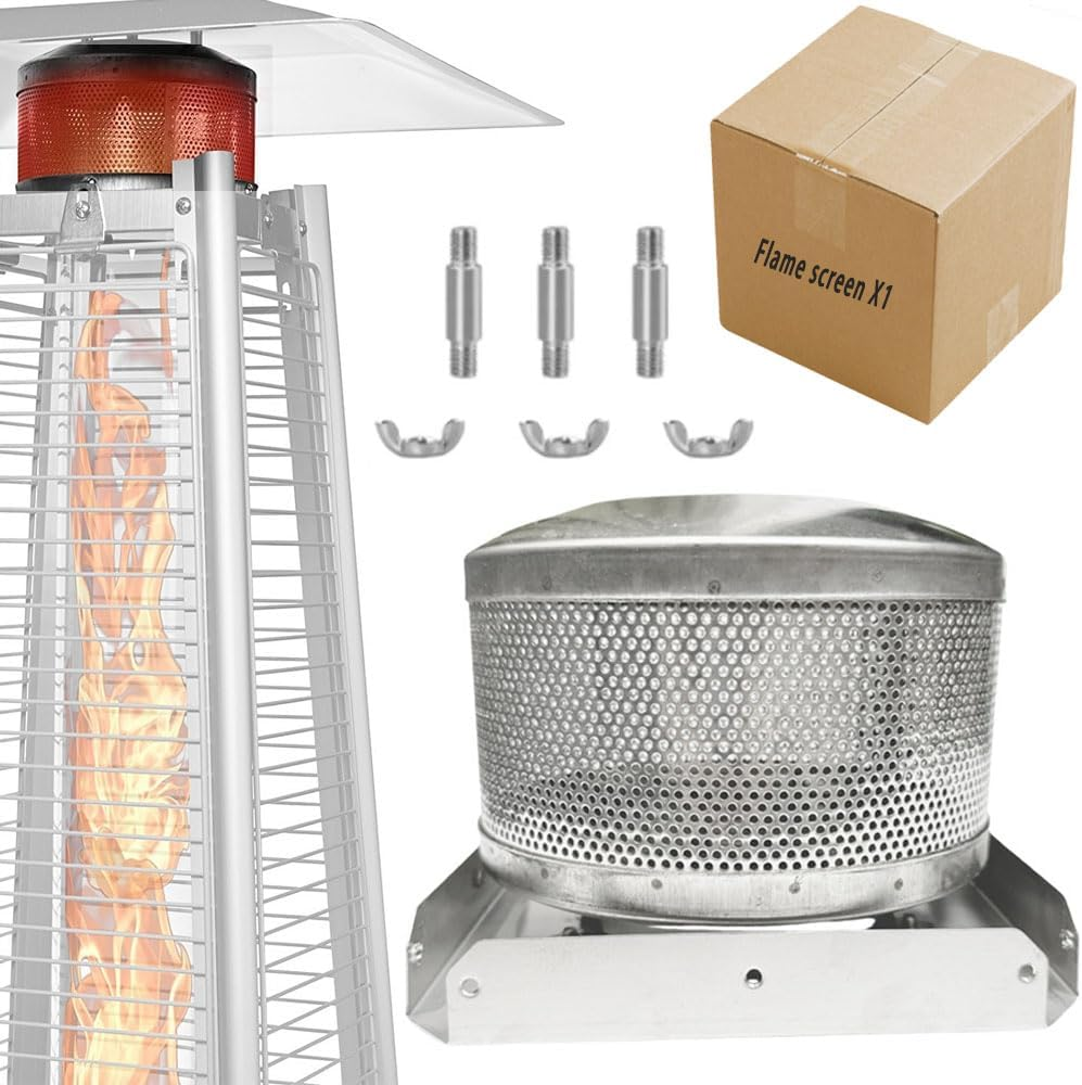 Patio Heater Burner Emitter Screen & Base 4-Sided Pyramid Patio Heater Replacement Parts 304 Stainless Steel, Burning Net Heating Parts Applied to Most Square Glass Heater (Burner Screen & Base) image number 4