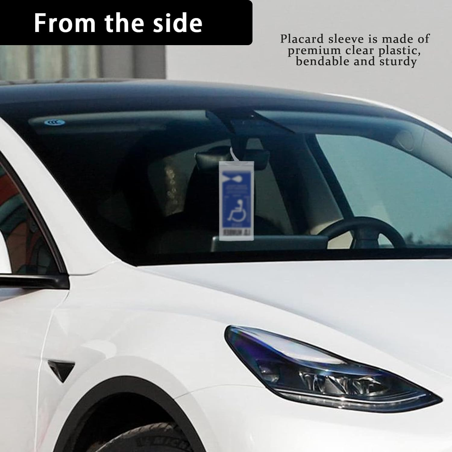 Handicap Placard Holder,- 10.6" X 5" Ultra Transparent Disabled Parking Permit Placard Protective Holder Protector for Car Sun Visor with Note Paper Slot(Set of 2) image number 6