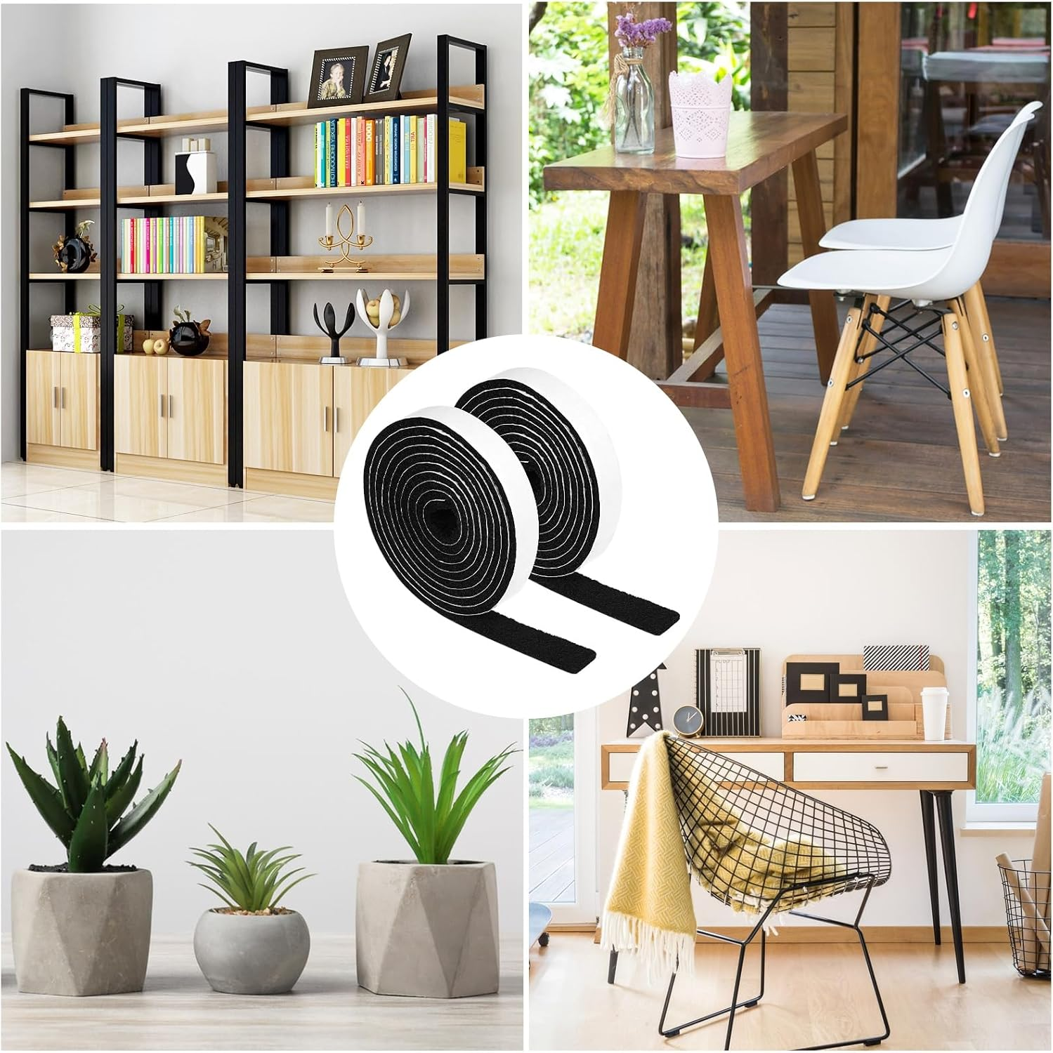 Ptwola 2 Rolls Felt Strip with Adhesive Backing, Strong Self Adhesive Felt Tape Non Slip Cuttable Furniture Pads Strips for Protecting Hardwood Floor Chair Wall (1/2 X 60 Inches, Black) image number 2