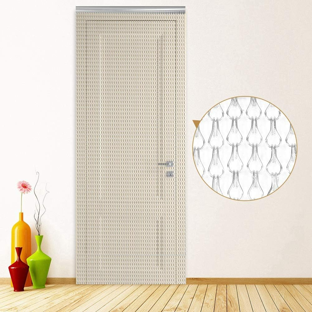 Aluminum Chain Curtain for Room Dividers & Proof Ventilated Partition, Durable Decorative Door Curtain for Home Office Functional Zones image number 1