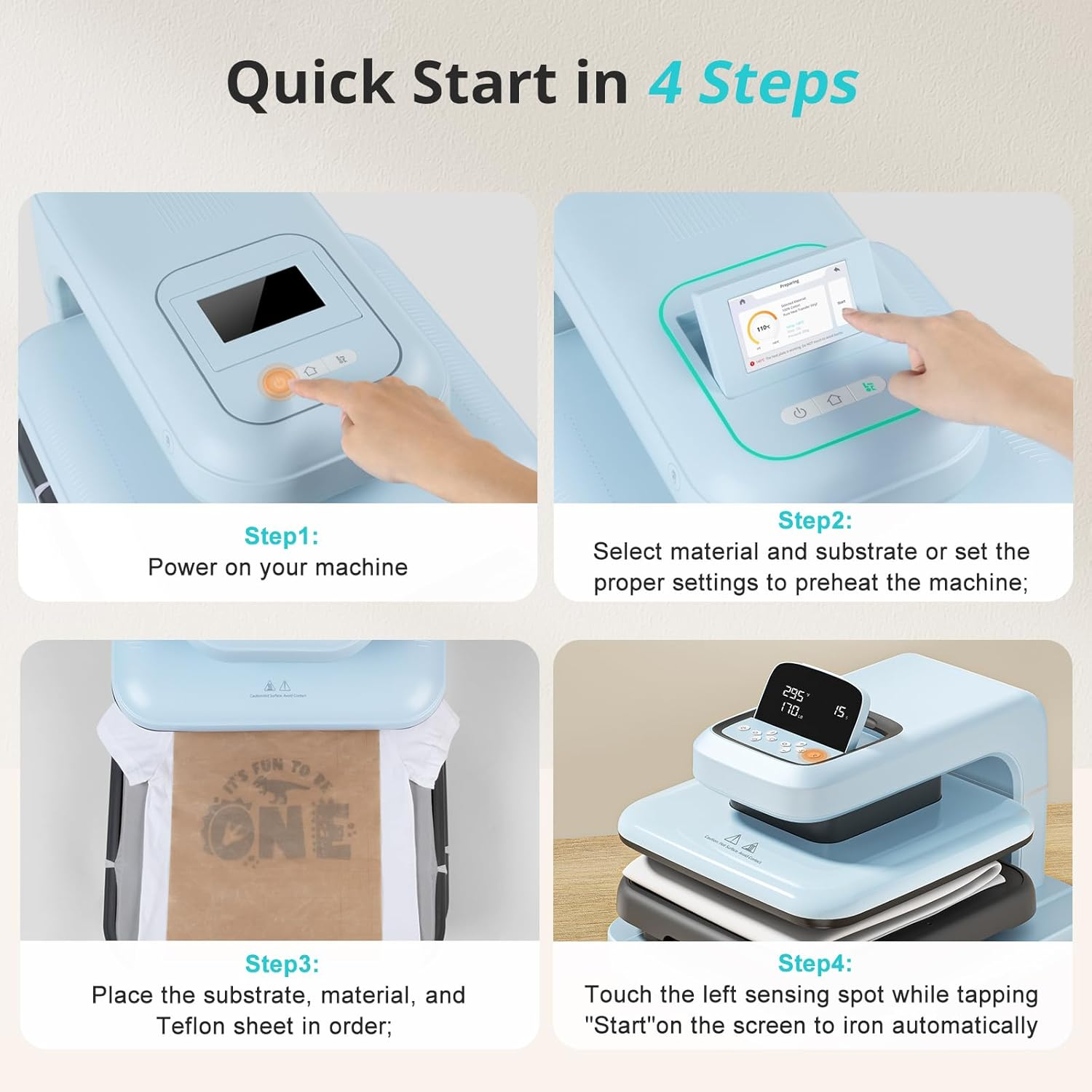 Loklik Auto Heat Press 2 - Heat Press Machine for T Shirts with Adjustable Pressure & Higher Heating Height, Heat up Fast & Evenly Heat Press 15X15 for Sublimation, Puff HTV, Heat Transfer Projects