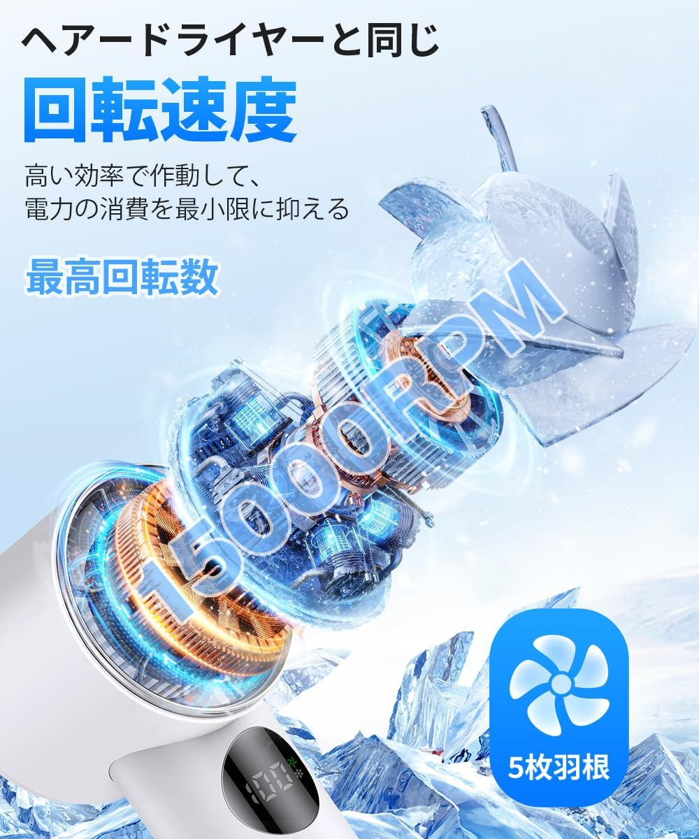 Handy Fan Cooling Plate (2024 Newest Ultra Large Airflow), Handheld Fan, 6,800 Mah Large Capacity, 3-In-1 Desktop Fan, Silent, 1-100 Stepless Airflow, Powerful, Peltier Cooling image number 4