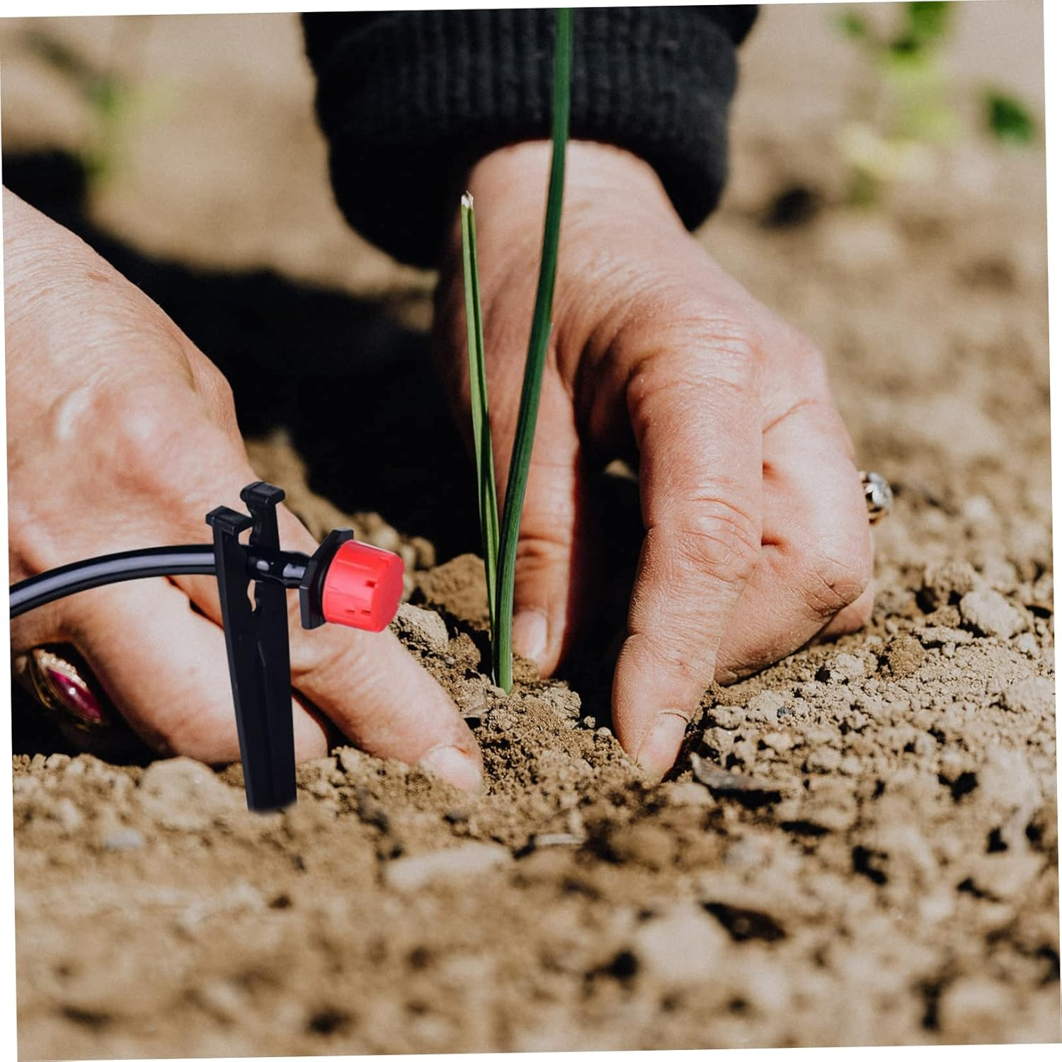 KONTONTY 100Pcs Gardening Drip Irrigation Supplies Plastic Ground Spikes Fixing Ground Stakes for Plant Supports image number 2