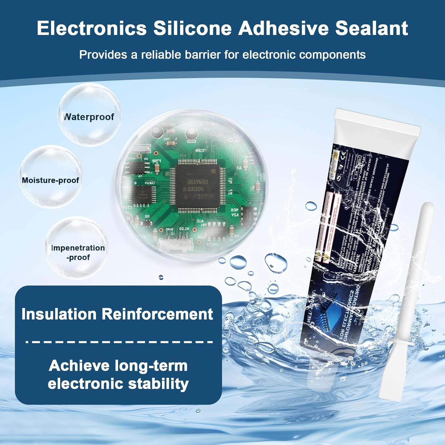100Ml Conformal Coating for Electronics, Silicone Conformal Coating Insulating Sealant, Waterproof & Heat Resistant, for Circuit Board and Component Protection image number 1