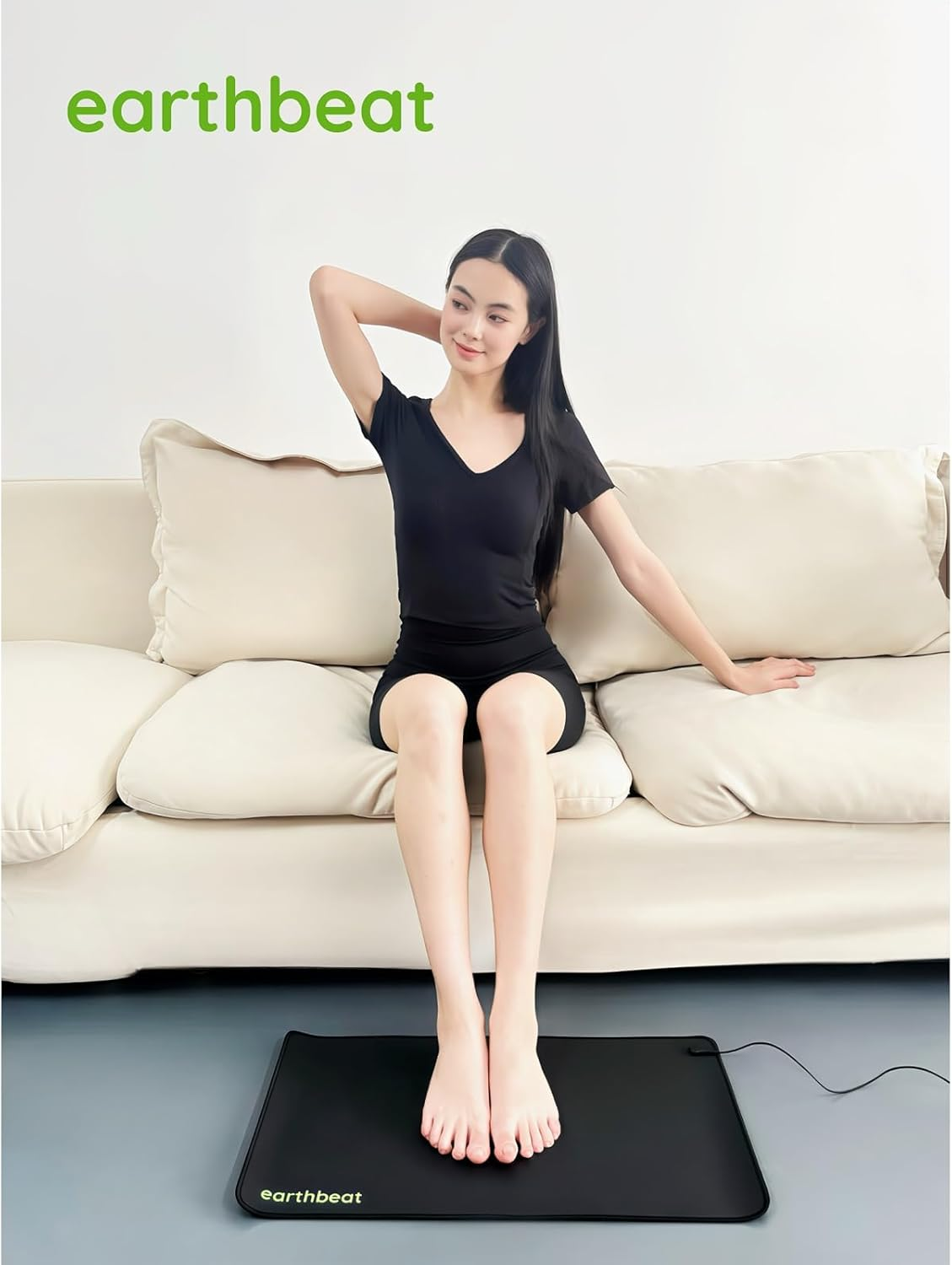 Earthbeat Classic Earthing Mat. Adapter Included. Free Grounding Tester Kit. Grounding Natural Therapy for Sleep Quality, Inflammation, Pain Relief and Wellness. (Black (Aus Adapter)) image number 4