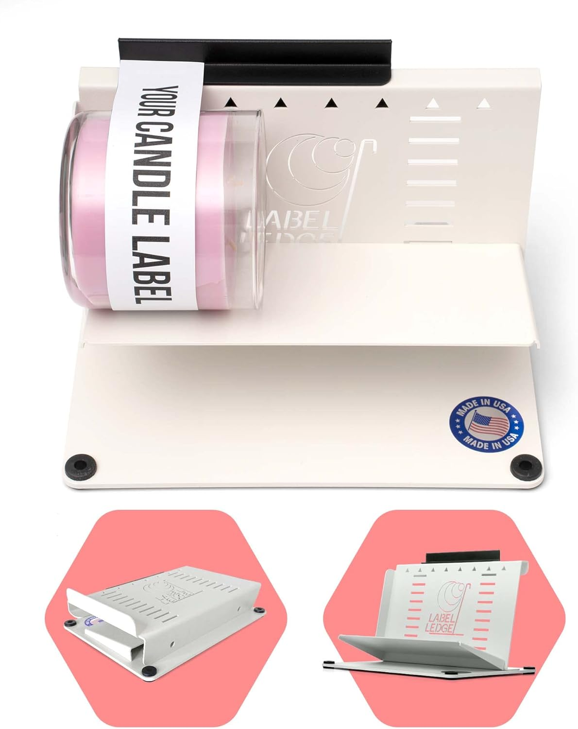 Label Ledge - Precise Label Applicator Bottle & Jar-Labeling Must-Have, Manual Labeling Machine for Bottle Labels Made by Label Makers, for Straight-Sided Vessels for Wine/Beer, Beauty Products & More image number 6