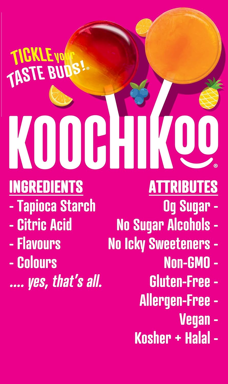 Koochikoo Sugar Free 4 Flavour Lollipops Pouch 60 G, Mixed image number 3