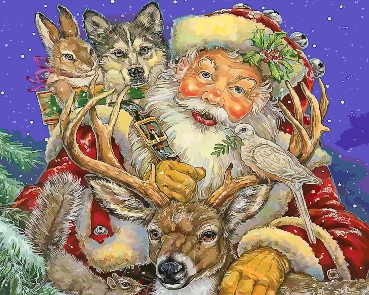 Meecaa Paint by Numbers Fish Goldfish Animal Lotus Kit for Adults Beginner DIY Oil Painting 16X20 Inch (Fish, No Frame) image number 3