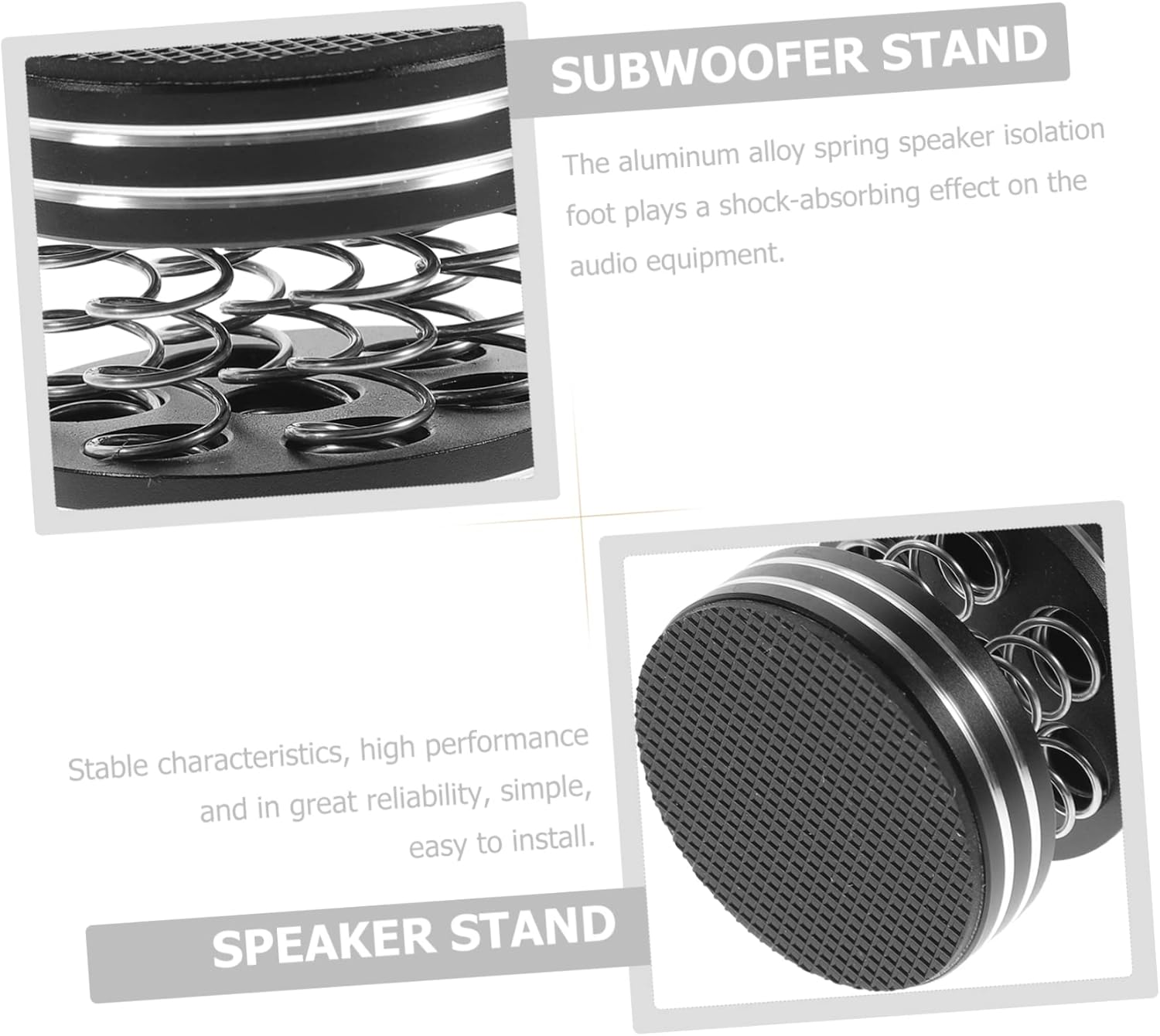 ARTIBETTER 4Pcs Speaker Isolation Feet and Vibration Absorber Spring Pads for Hifi Audio Equipment Subwoofer Stand Black Vibration Damper Speaker Floor Protector for Home Audio image number 6