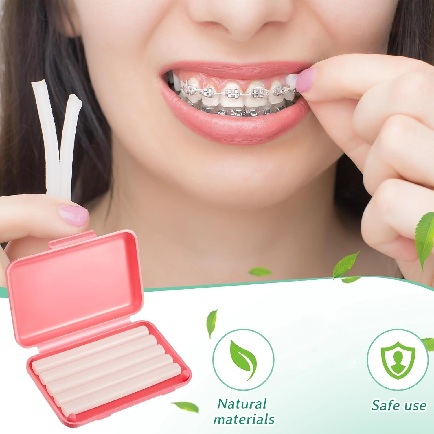 40 Pack Clear Braces Wax for Teeth Dental Wearer Orthodontic Tooth Wax for Braces and Oral Appliances with Colorful Storage Case and Smell(Mixed Flavors) image number 3