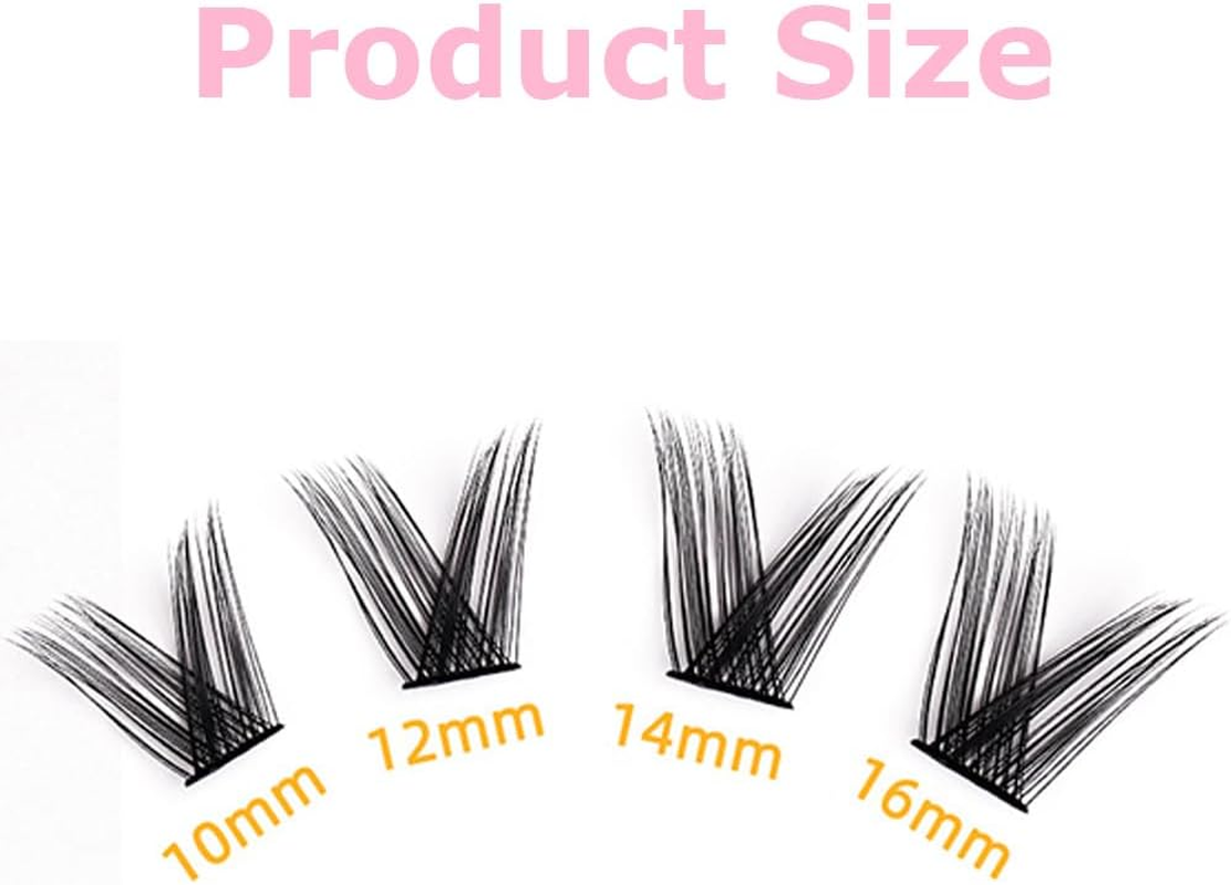 144-Piece DIY False Eyelash Kit, Professional Cluster Lashes Set, Multi-Length Eyelash Extensions &ndash; Mixed Lengths (10Mm/12Mm/14Mm/16Mm) for Natural Volume image number 3