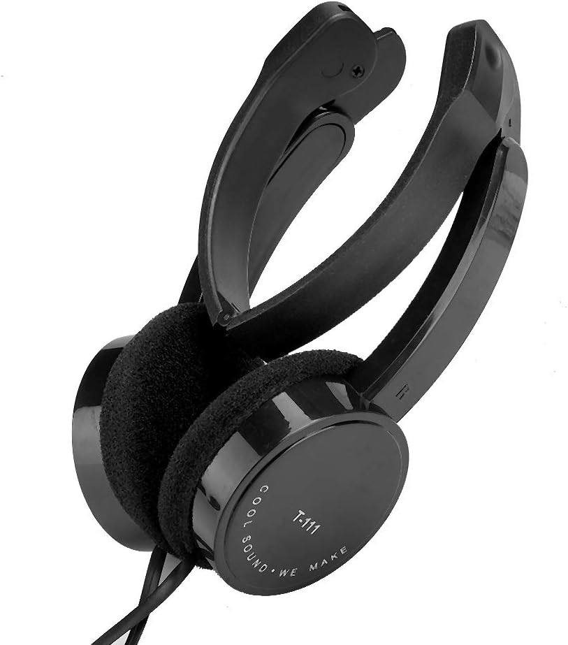 EVGATSAUTO Foldable Wired Headphones, Stereo Headset with Microphone for Kids, Lightweight 65G ABS Material, for Smartphone Tablet PC Skype Calls (Black) image number 5