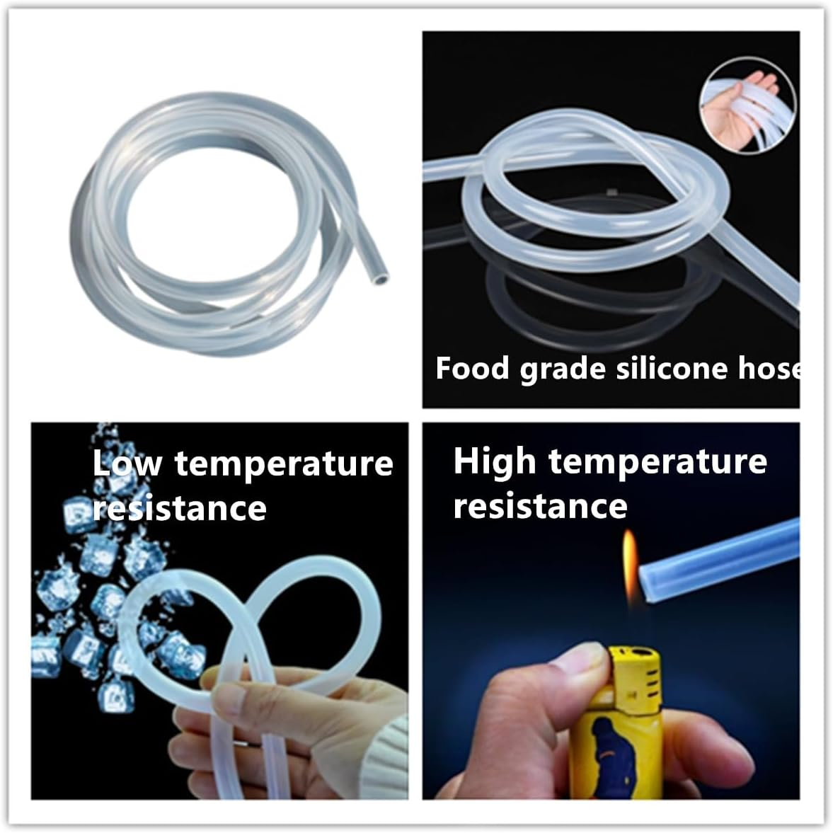 4M(13Ft) 6Mm ID X 10Mm OD Food Grade Silicone Tubing,High Temperature and Low Temperature Resistance, Flexible Transparent Hose,For Home Wine, Aquarium Air Tubes image number 5