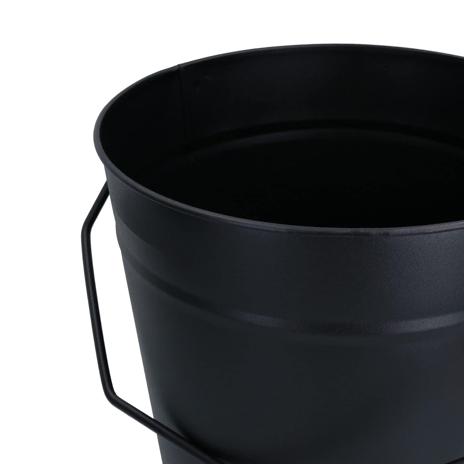 AB Tools Coal Bucket & Lid Black Metal Ash Tidy Bin Coal Carrier Fire Log Burner Kindling image number 3