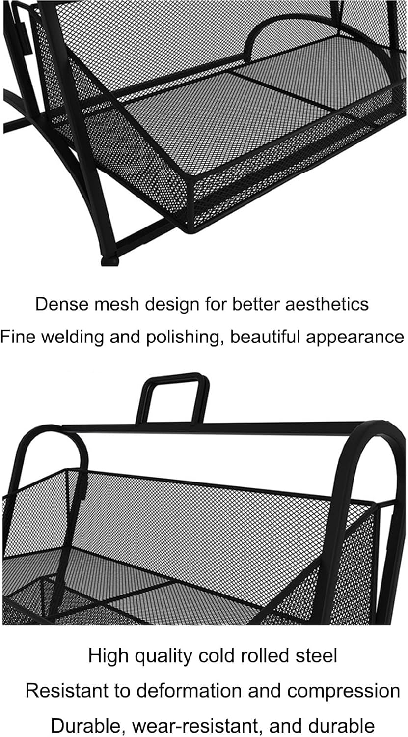 Snack Storage Rack Storage Baskets， Countertop Snack Stand Retail Store Display Rack(Black,41X26.5X50Cm) image number 4