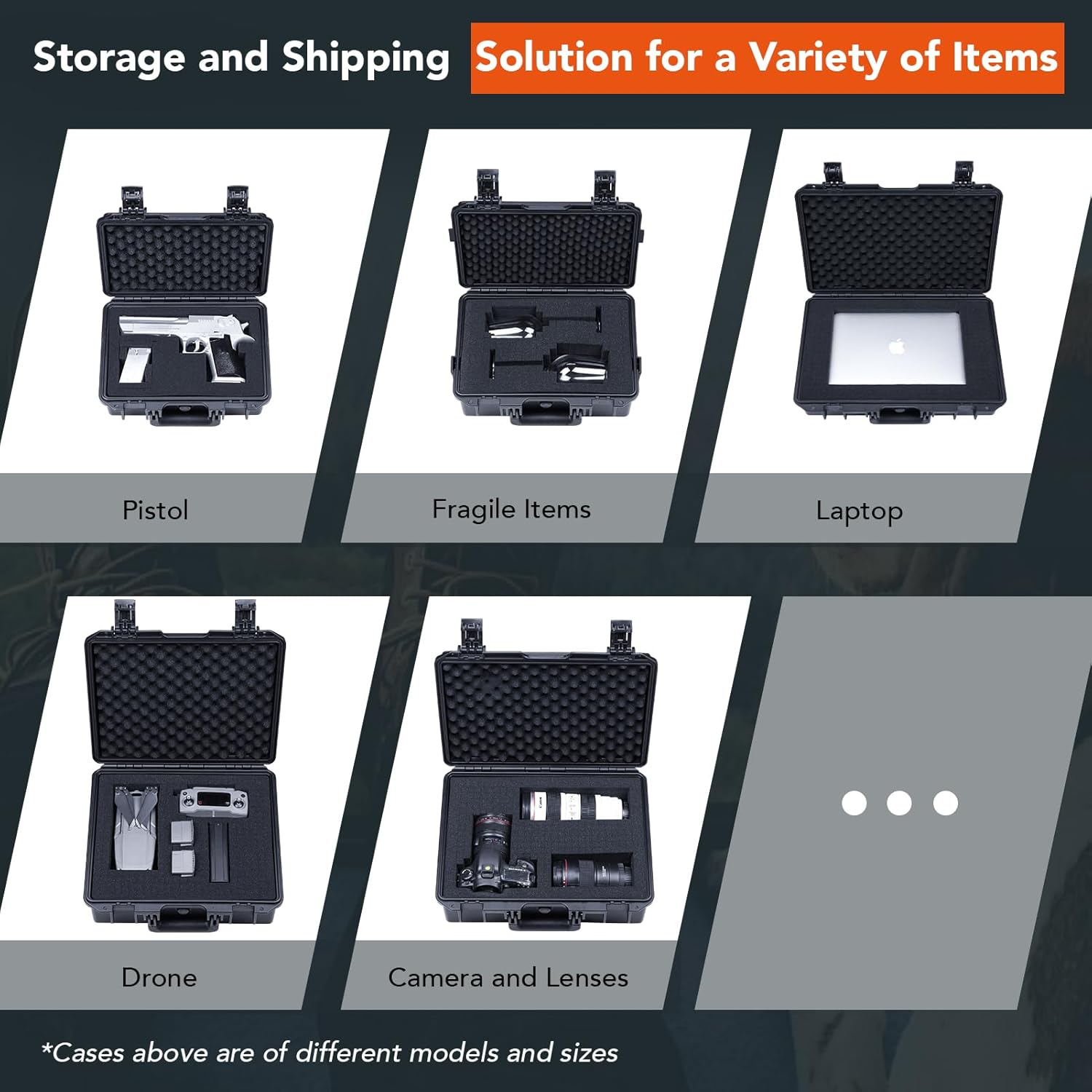 Lykus HC-3820 Waterproof Hard Case with Customisable Foam Insert, Interior Size 38X28X16.5Cm, Suitable for Pistol, DSLR Camera, Lenses, Camcorder, Action Camera, and More image number 6